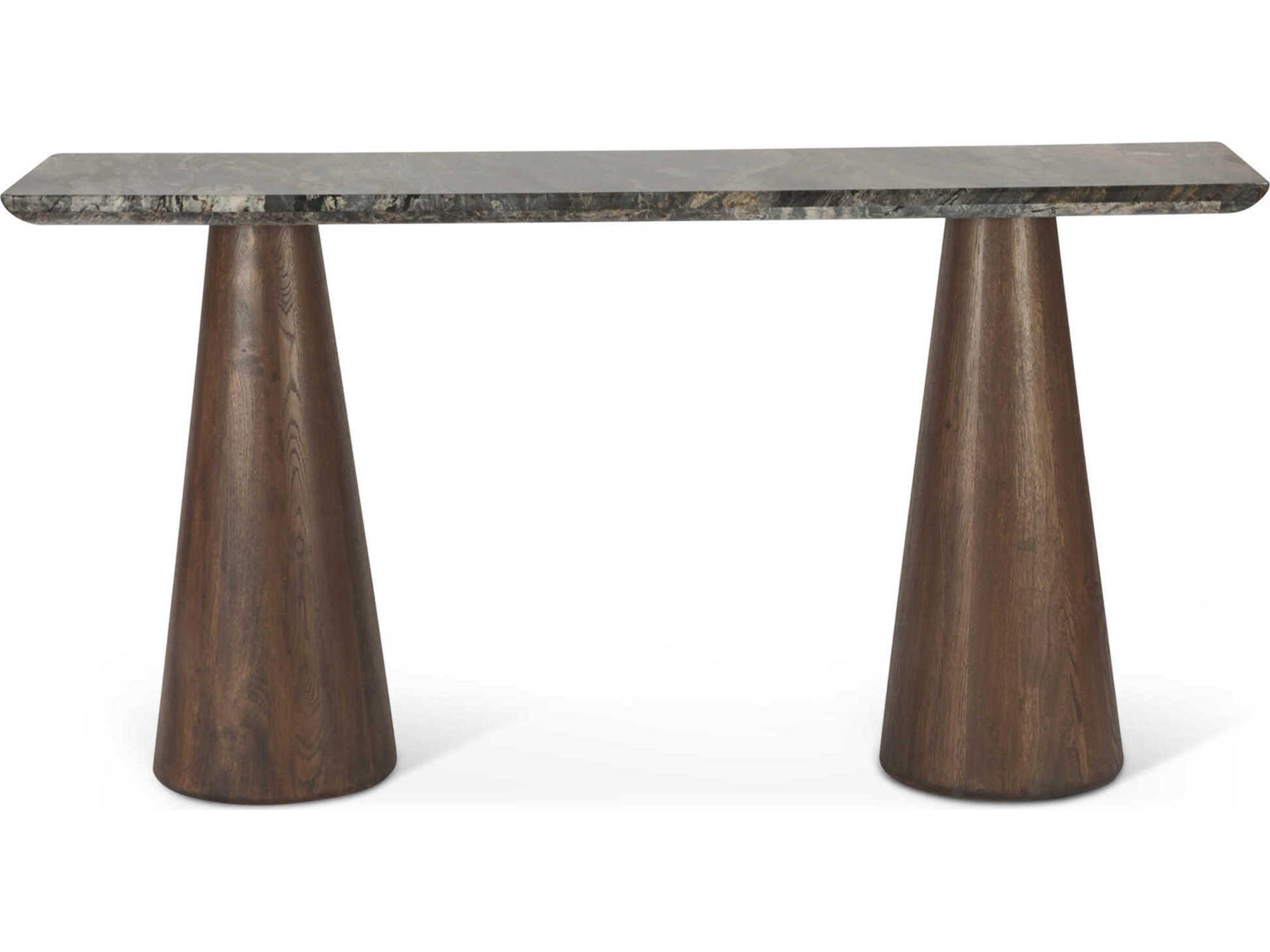 World Interiors Caldera Rectangular Marble Natural Console Table