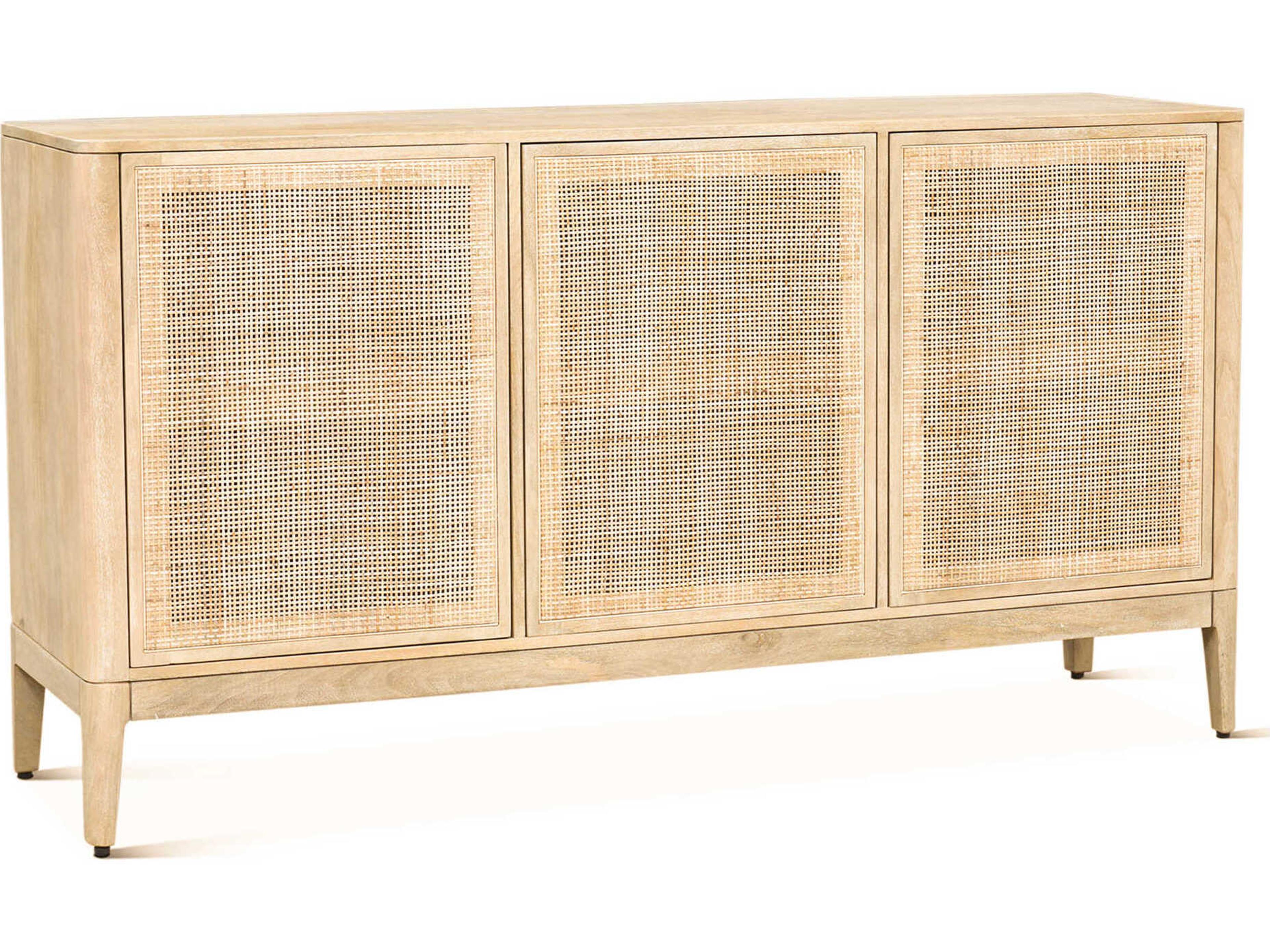 World Interiors Calabasas 64" Mango Wood White Wash Sideboard
