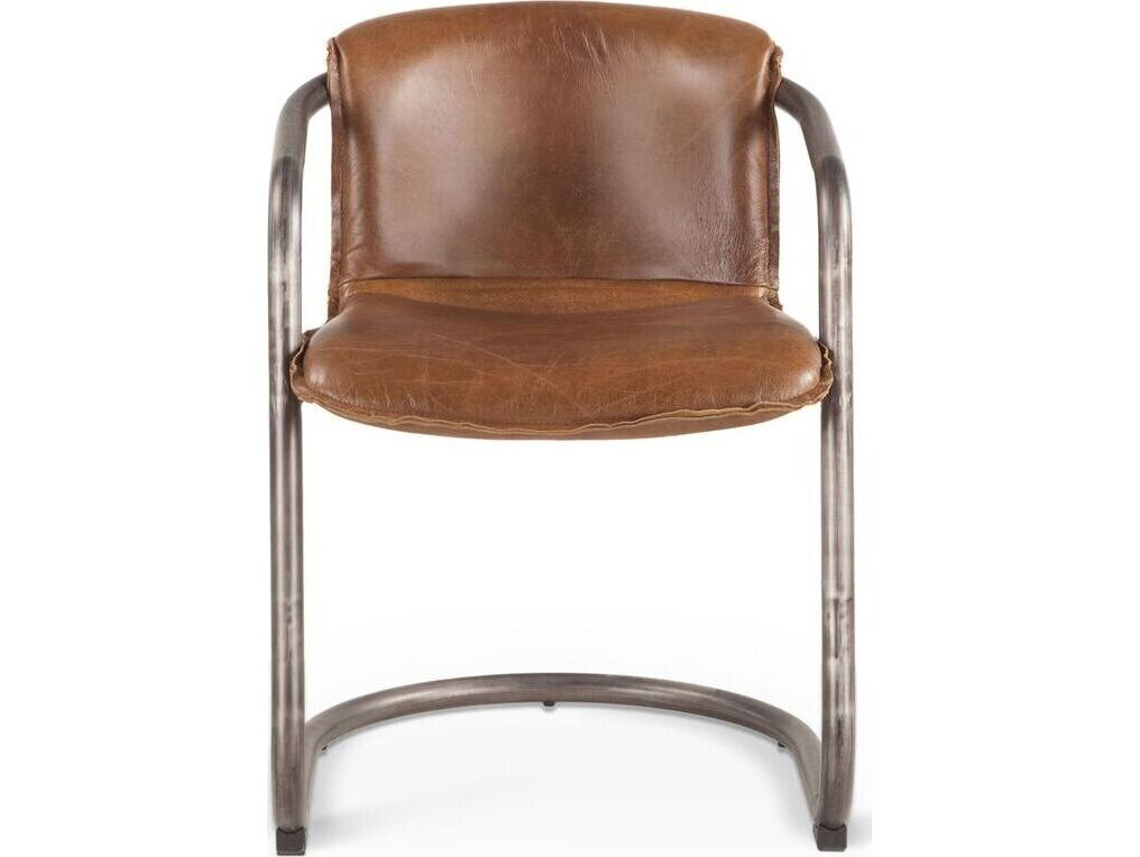 World Interiors Chiavari Brown Leather Arm Dining Chair