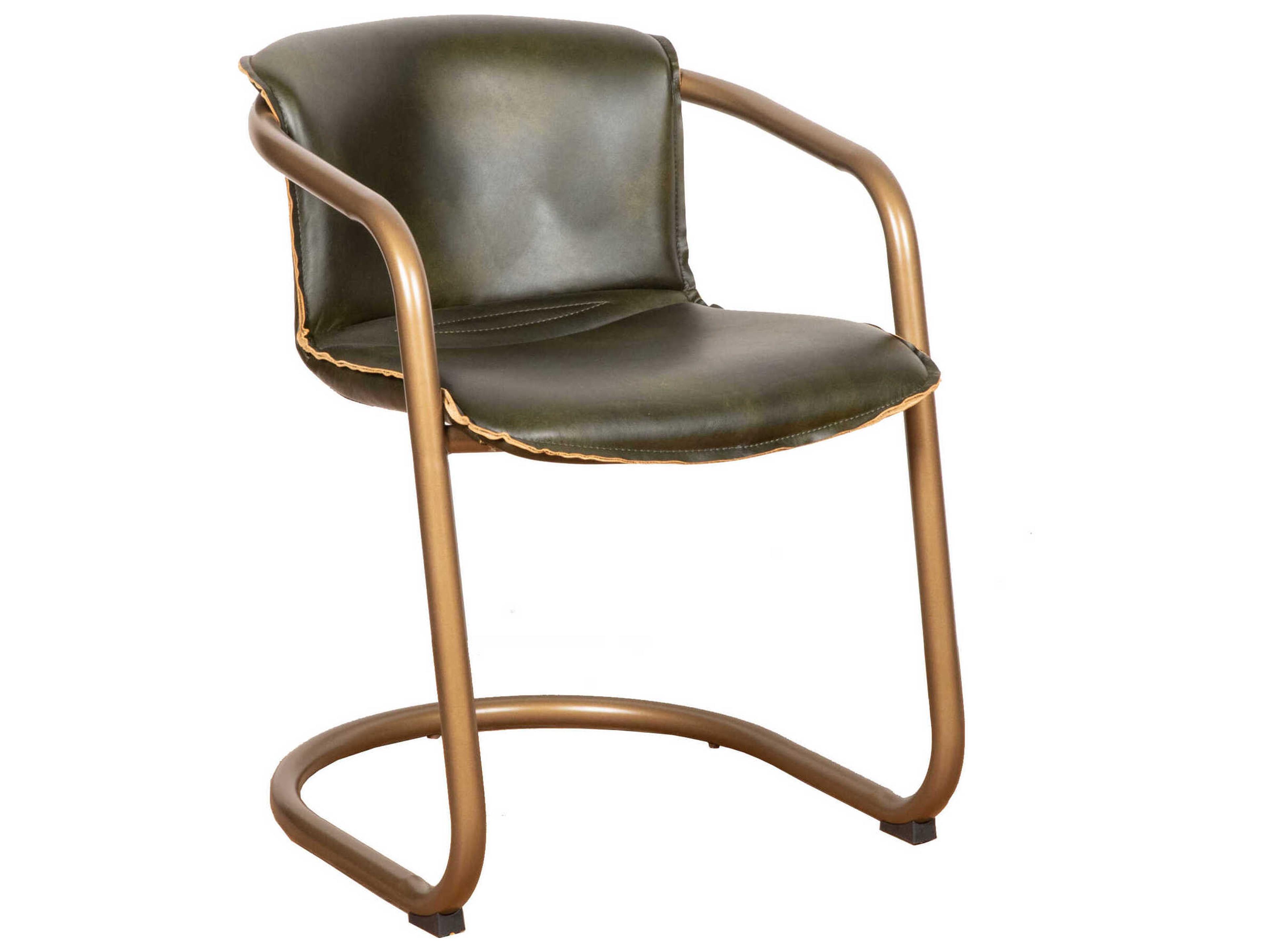 World Interiors Chiavari Green Leather Arm Dining Chair 