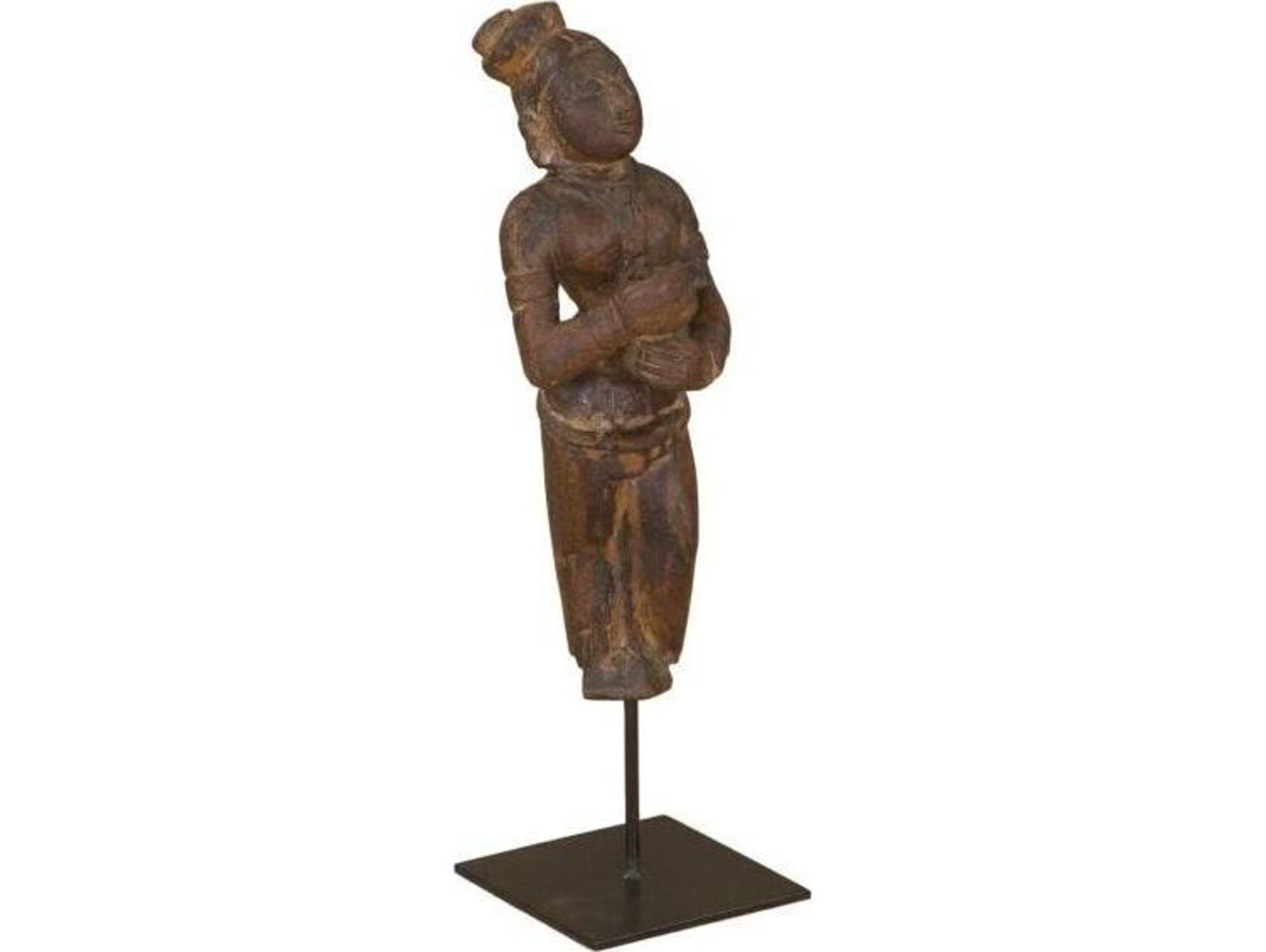World Interiors Curio Carved Figure Brown Sculpture