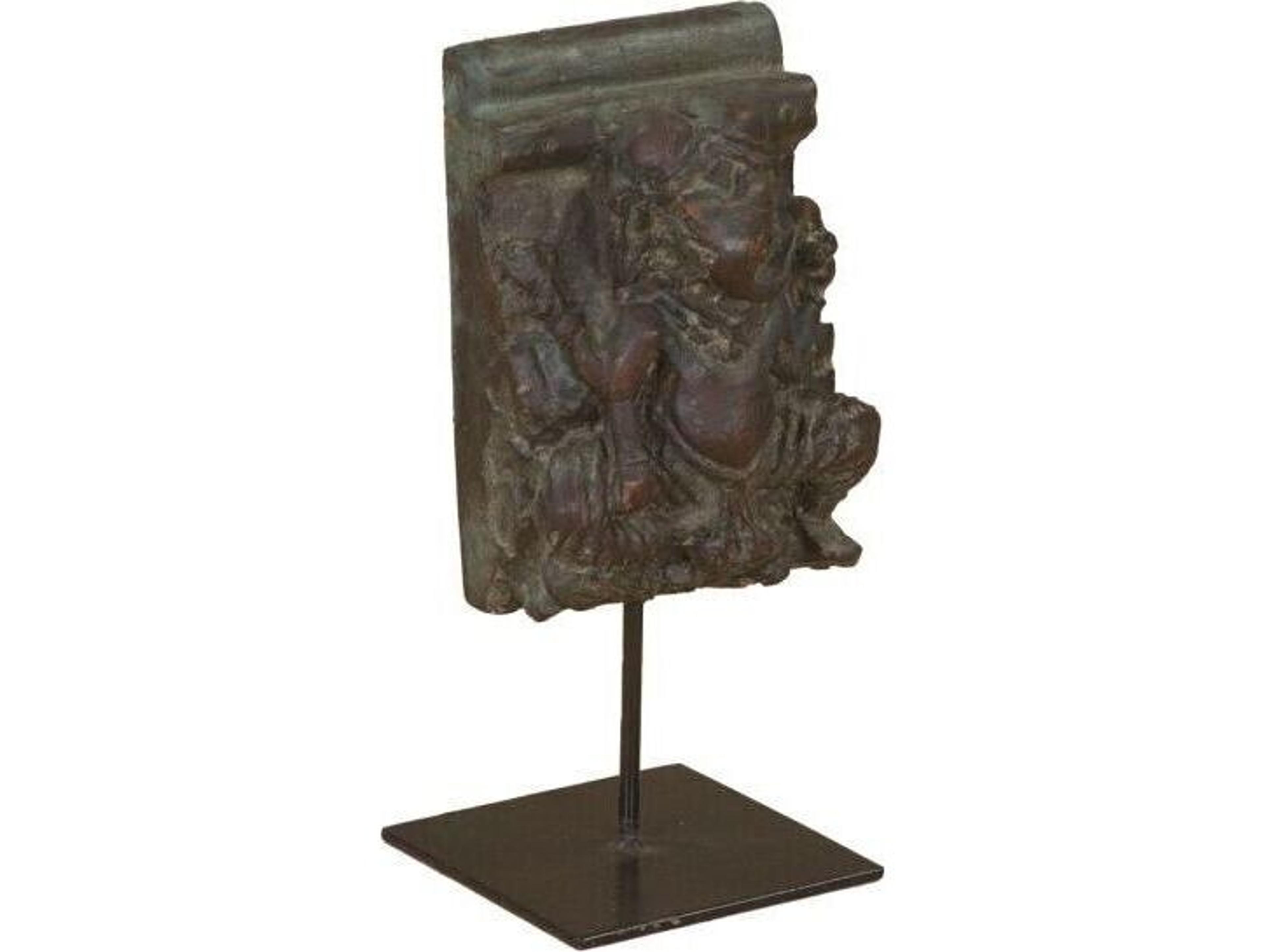 World Interiors Curio Carved Wooden Ganesha Brown Sculpture