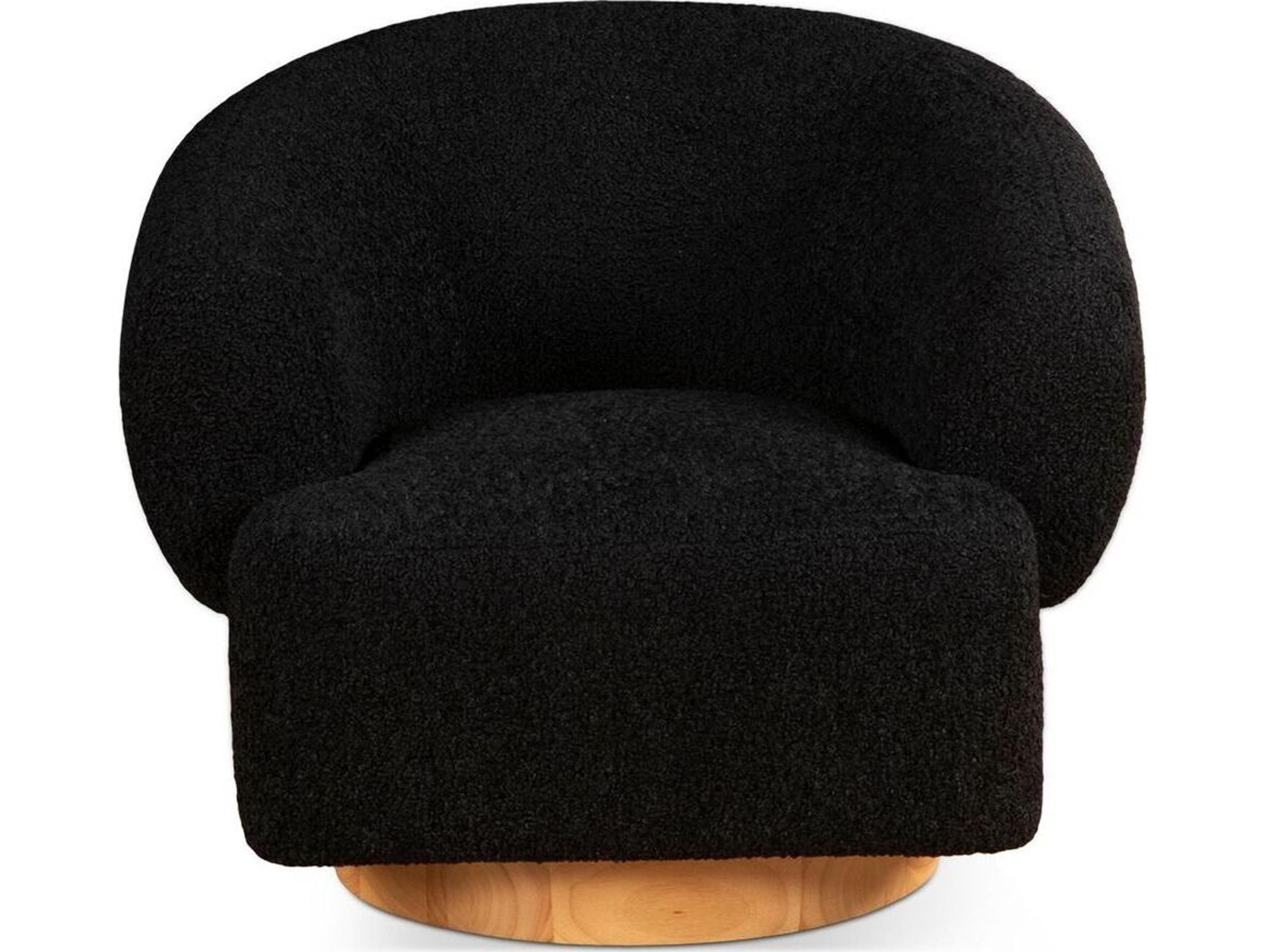 World Interiors Florence Swivel Black Accent Chair