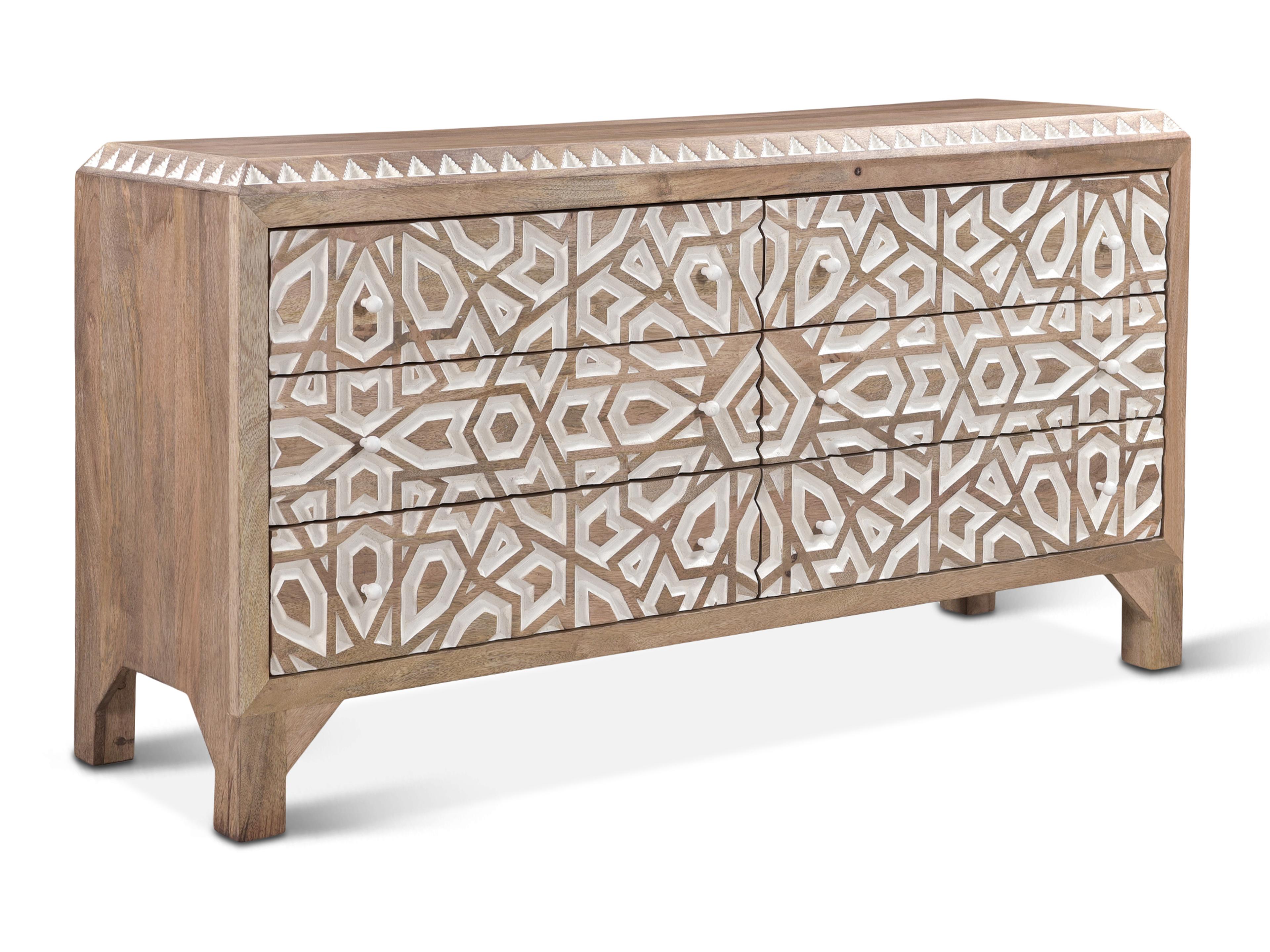 World Interiors Haveli 6-Drawers Double Dresser