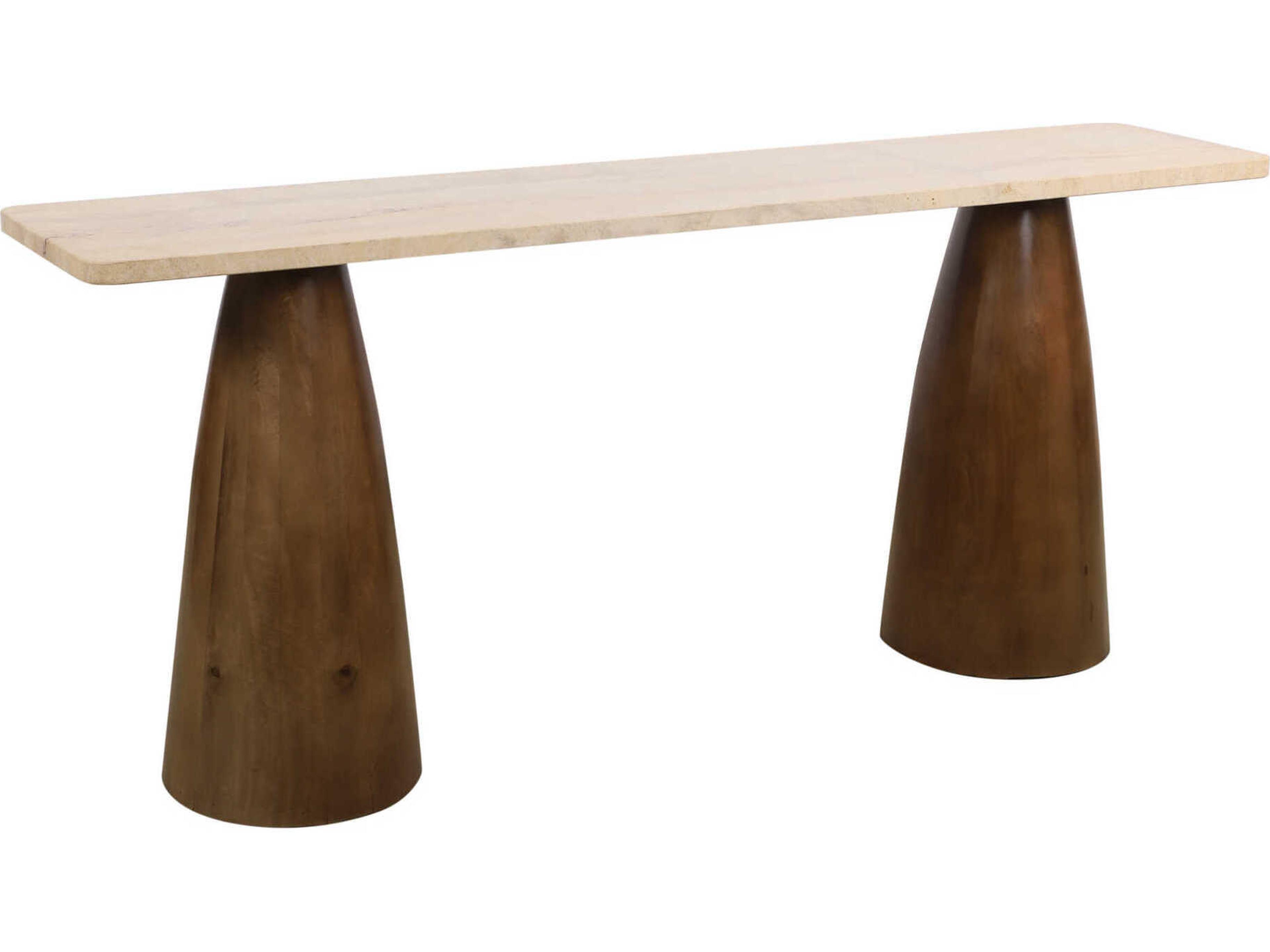 World Interiors Harbor Rectangular Stone Console Table