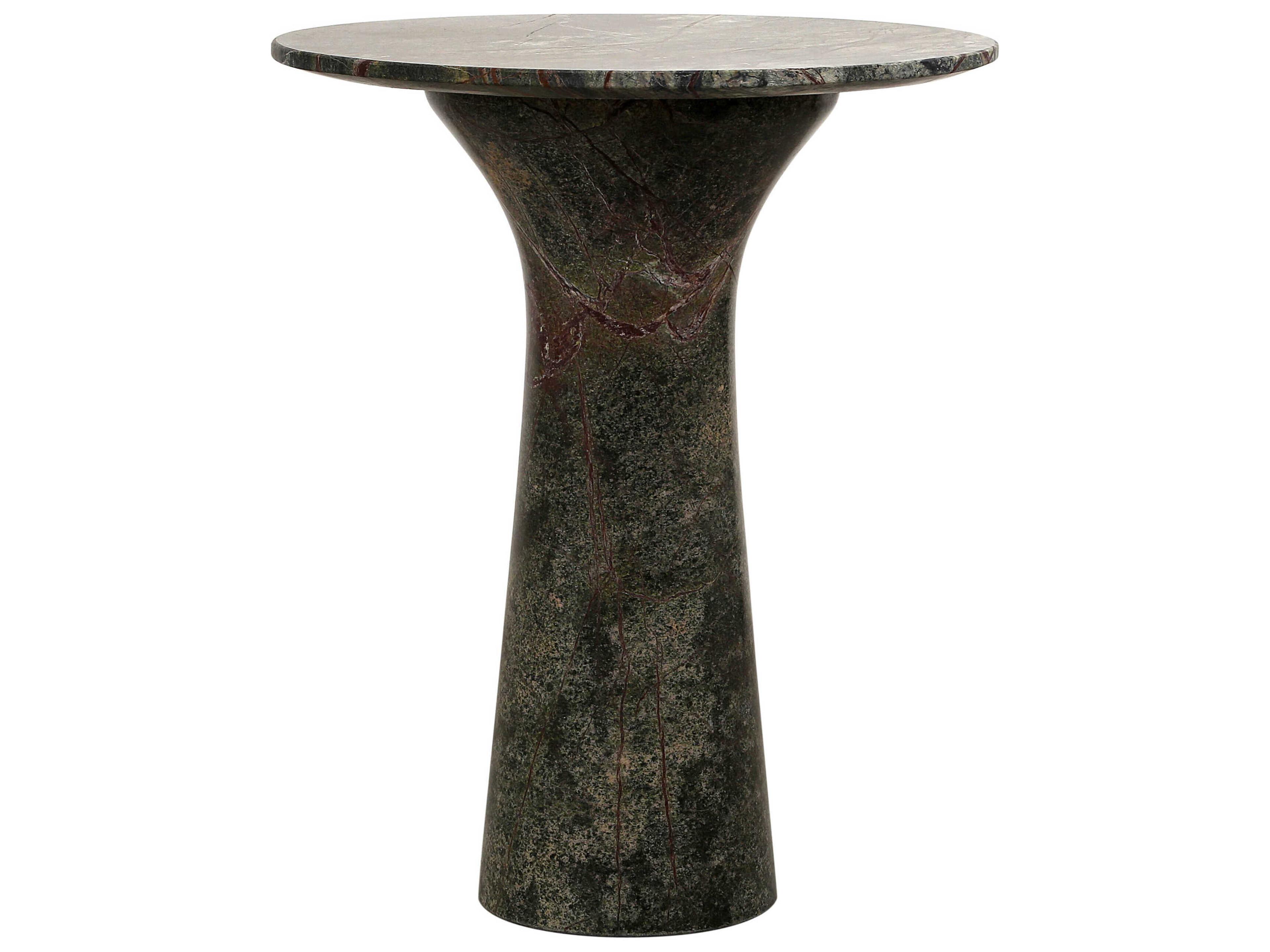 World Interiors Harbor Round Marble End Table