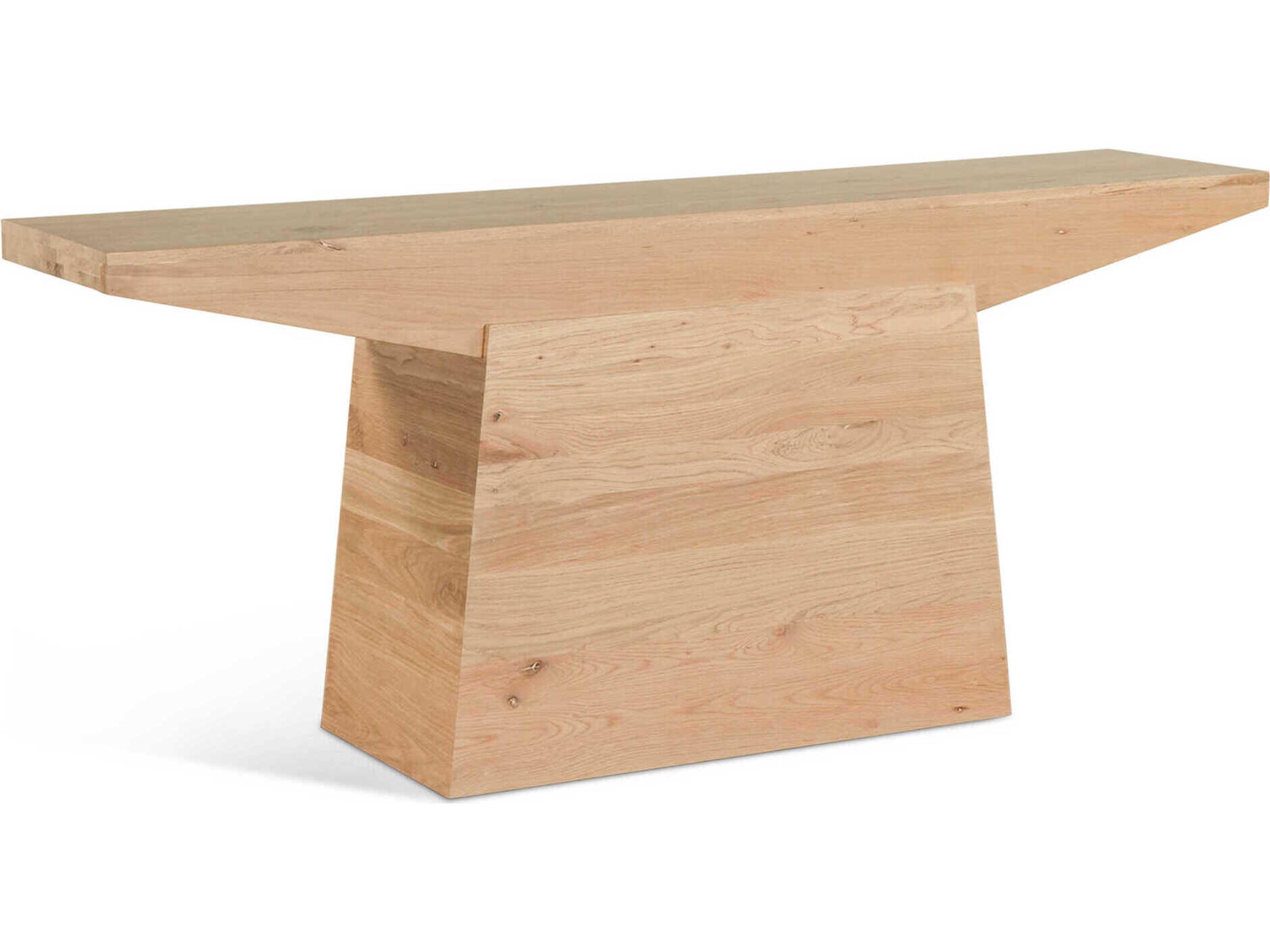 World Interiors Incus Rectangular Wood Natural Oak Console Table