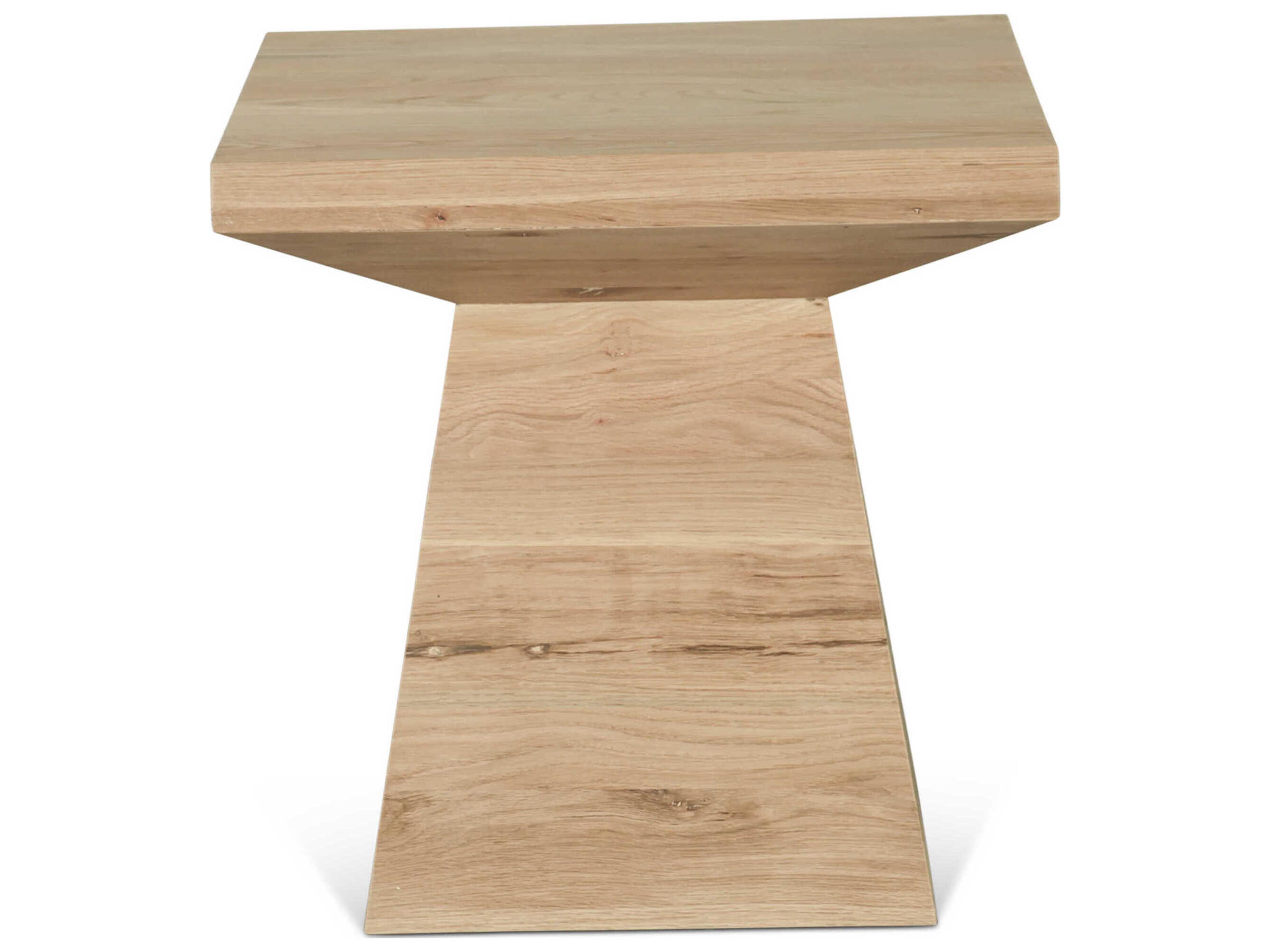 World Interiors Incus Square Wood Natural Oak End Table