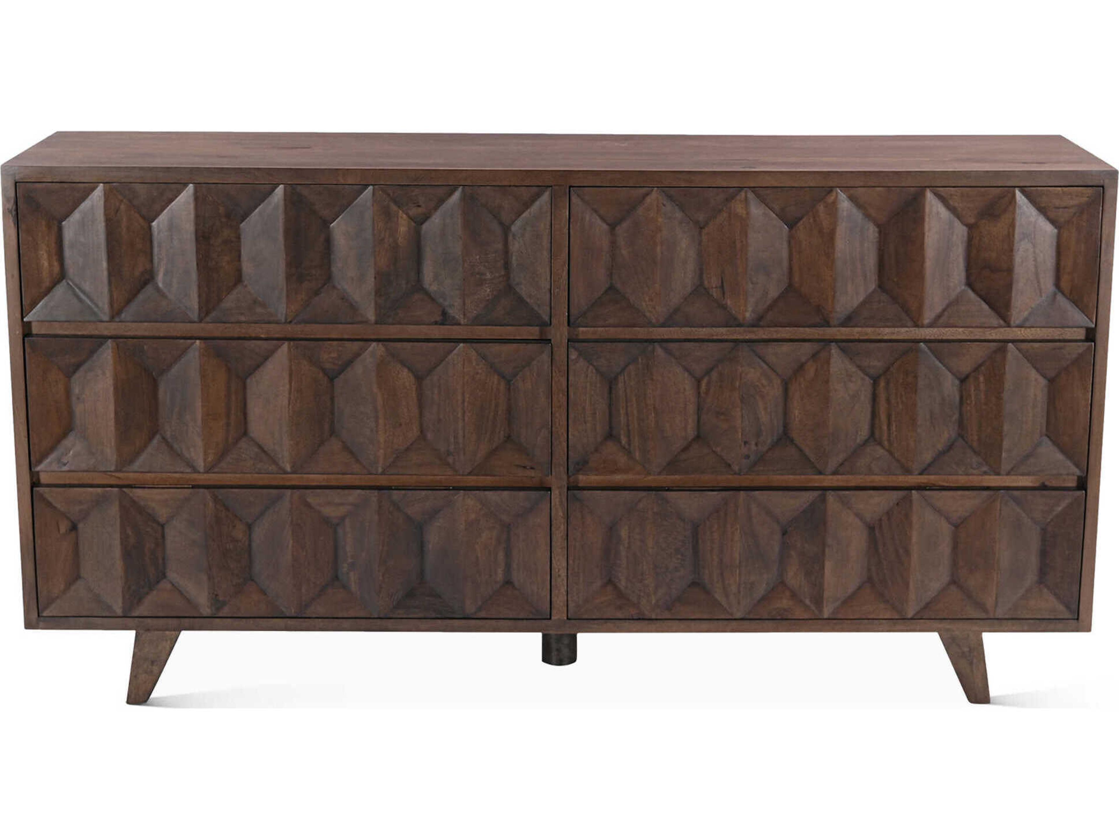 World Interiors Lisbon 6-Drawers Mango Wood Double Dresser