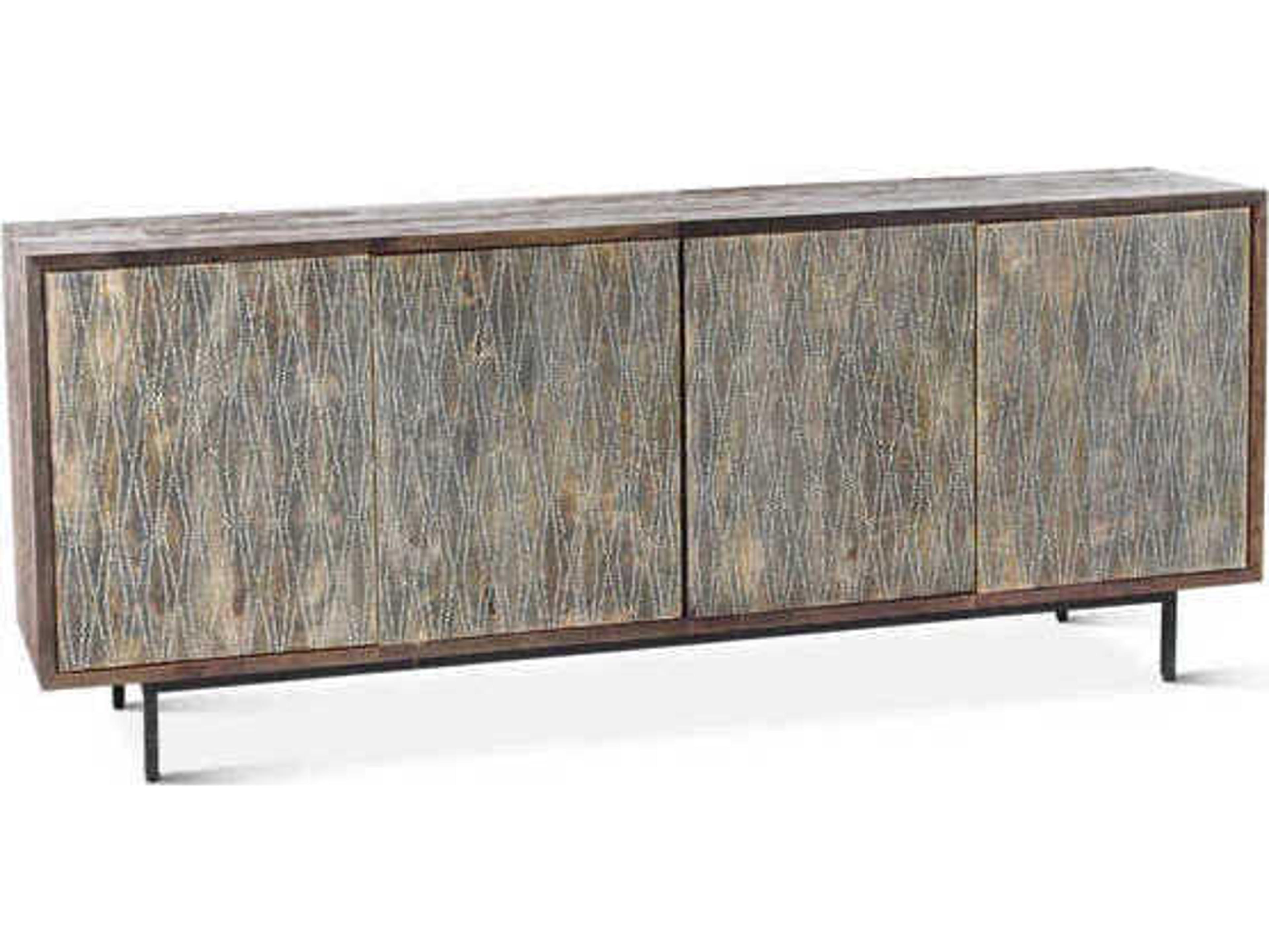 World Interiors Palm Desert 80" Mango Wood Grey Wash Sideboard