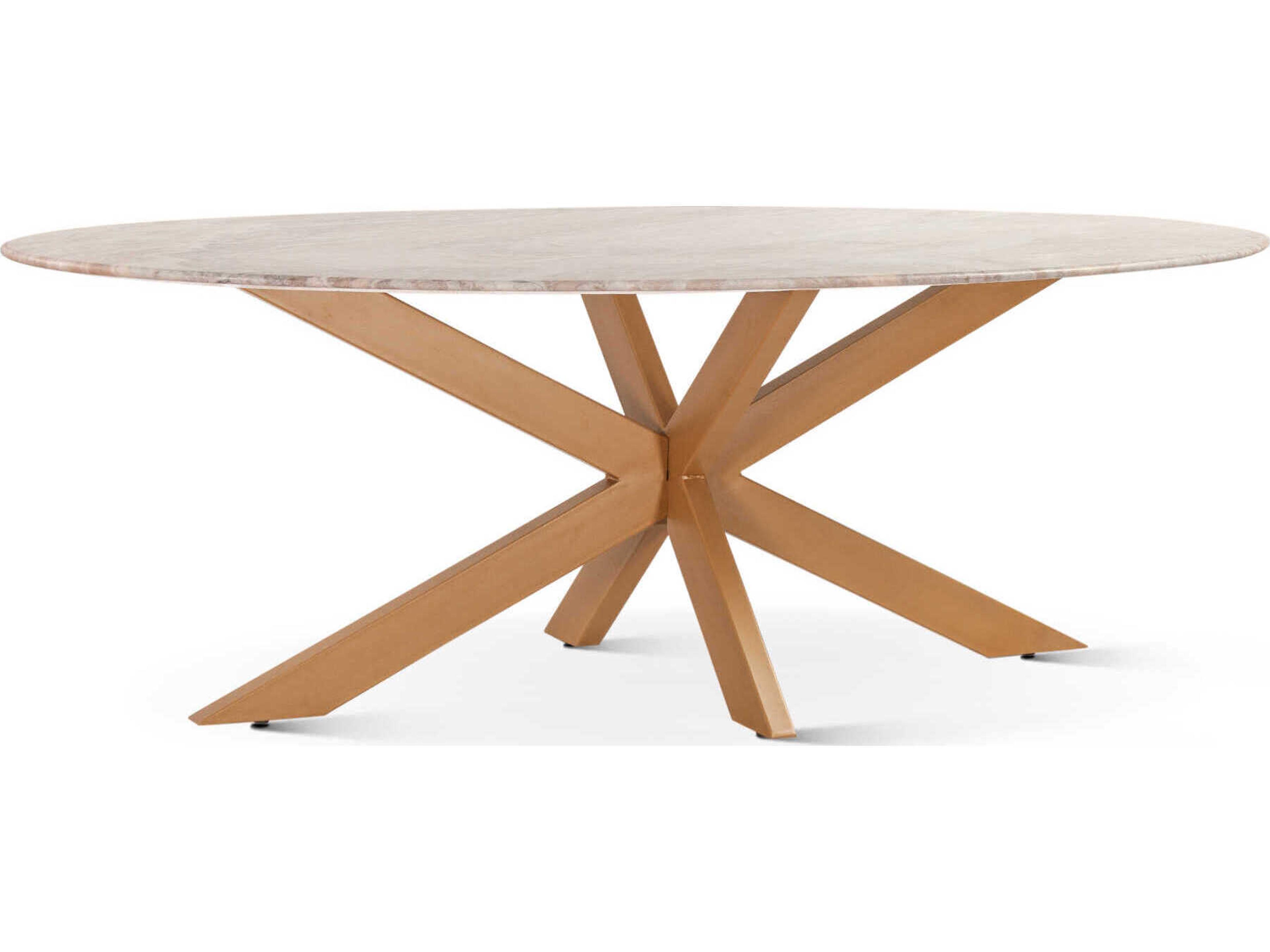 World Interiors Palm Desert Oval Marble Dining Table