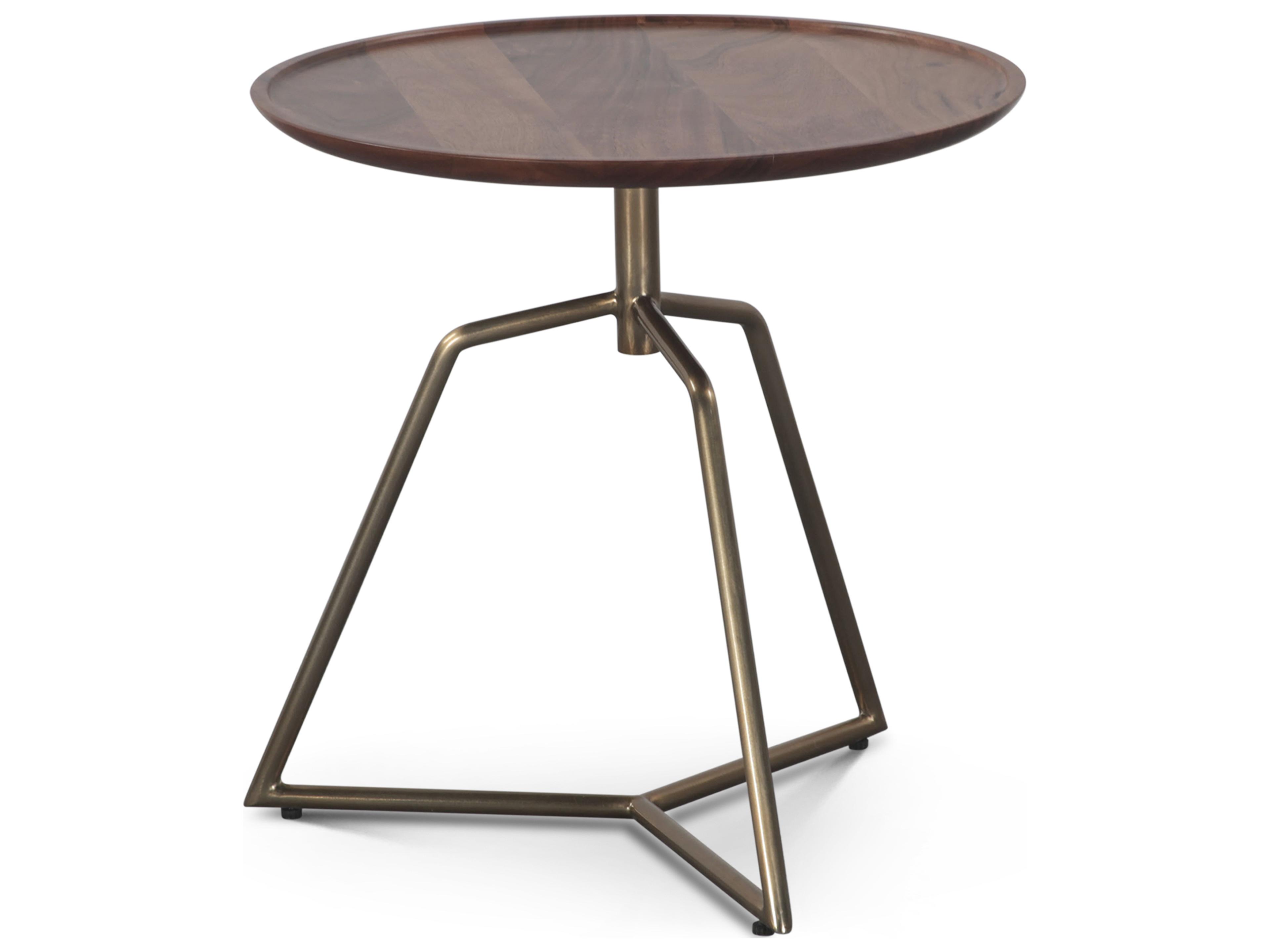 World Interiors Provence Round Wood Dark Walnut End Table