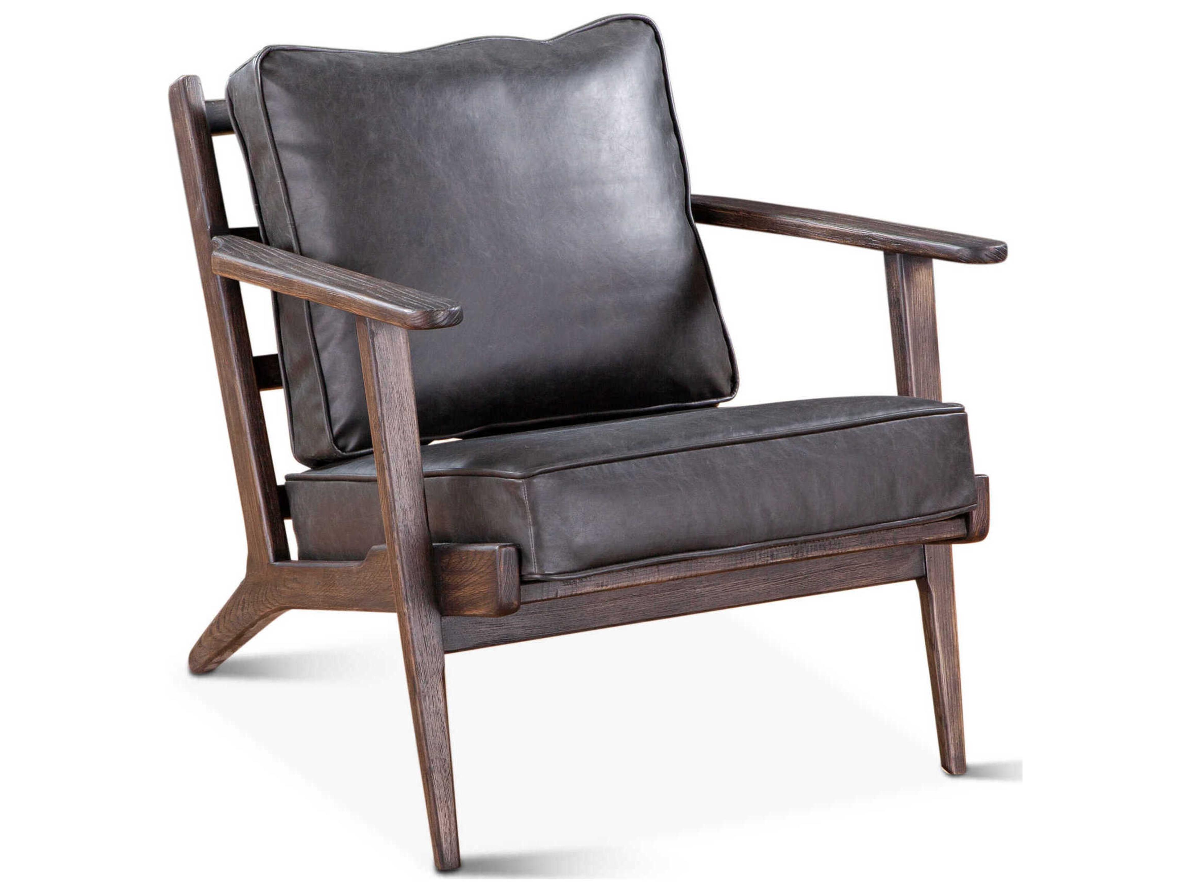 World Interiors Robert Black Leather Accent Chair