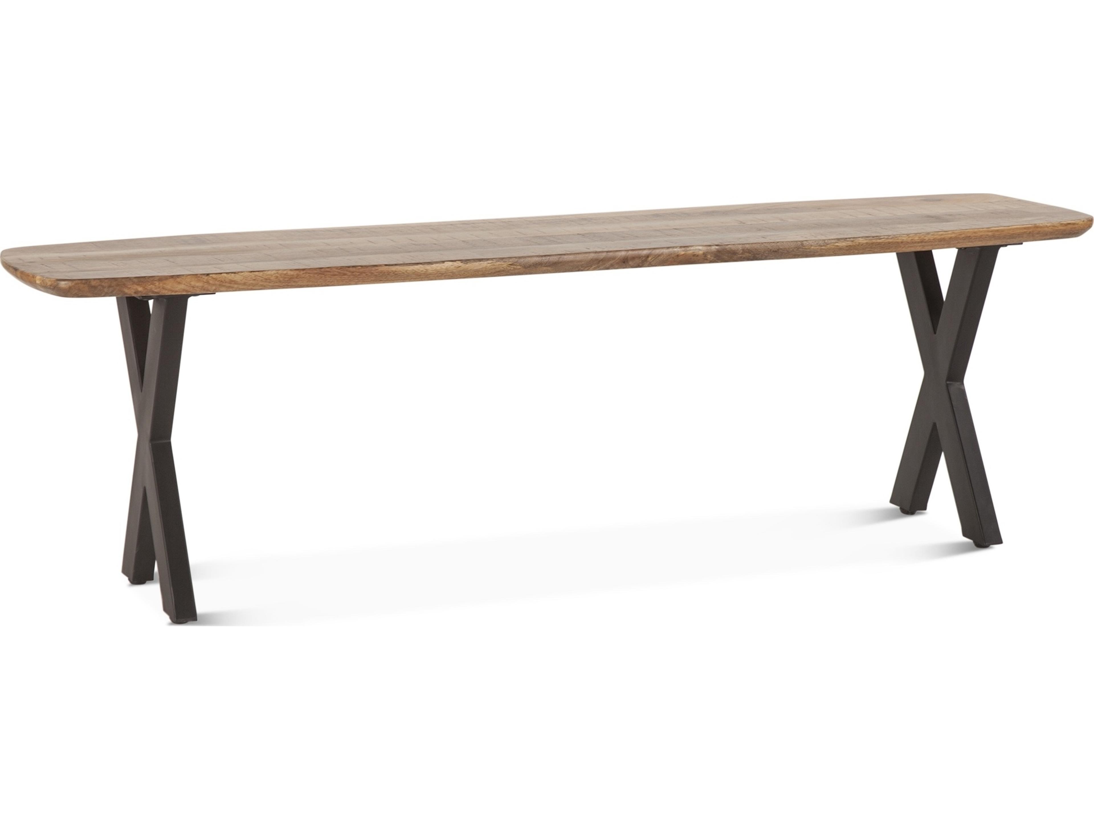 World Interiors Santa Margherita Matte Black Brown Accent Bench