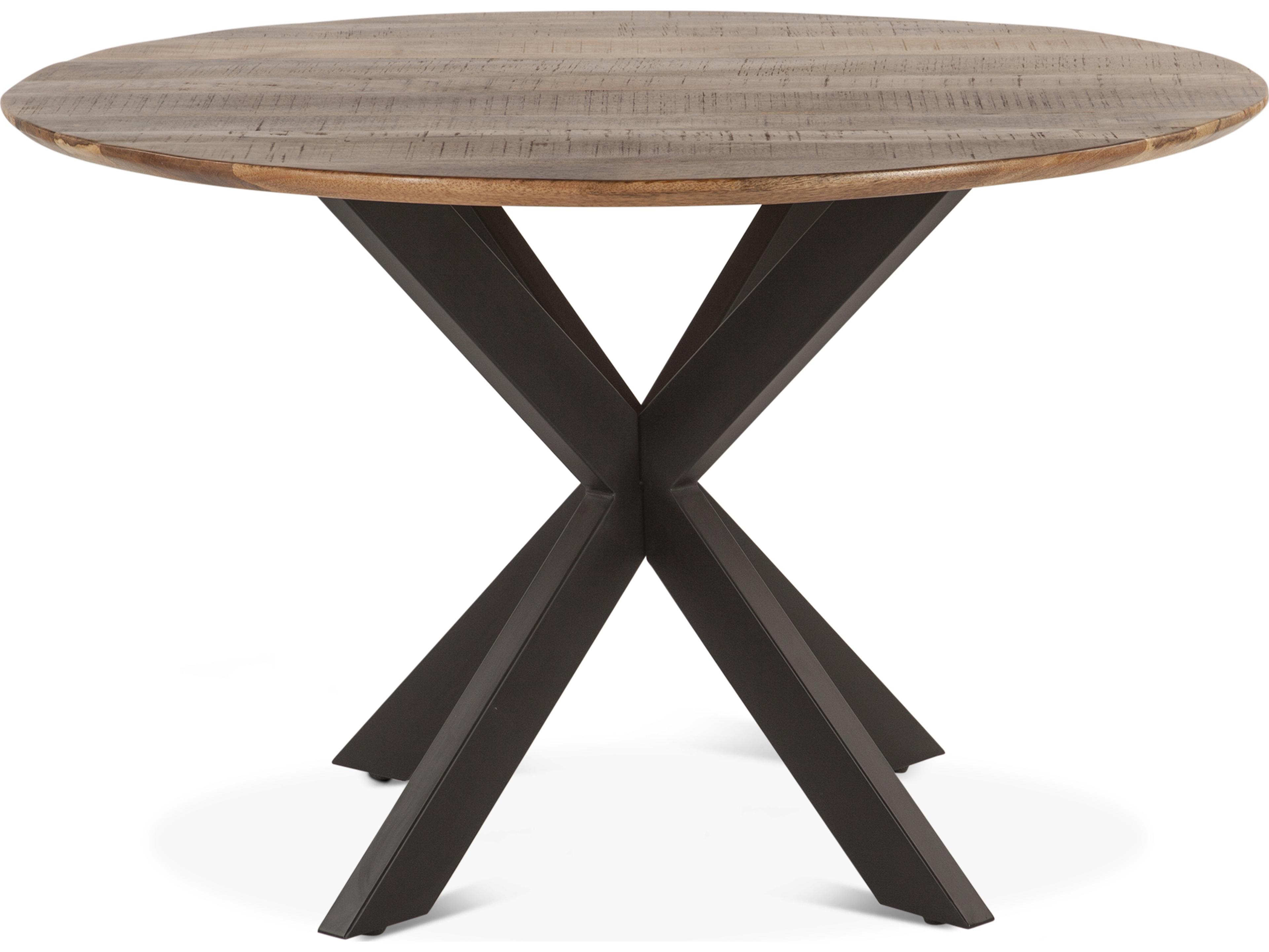 World Interiors Santa Margherita Round Wood Matte Black Dining Table