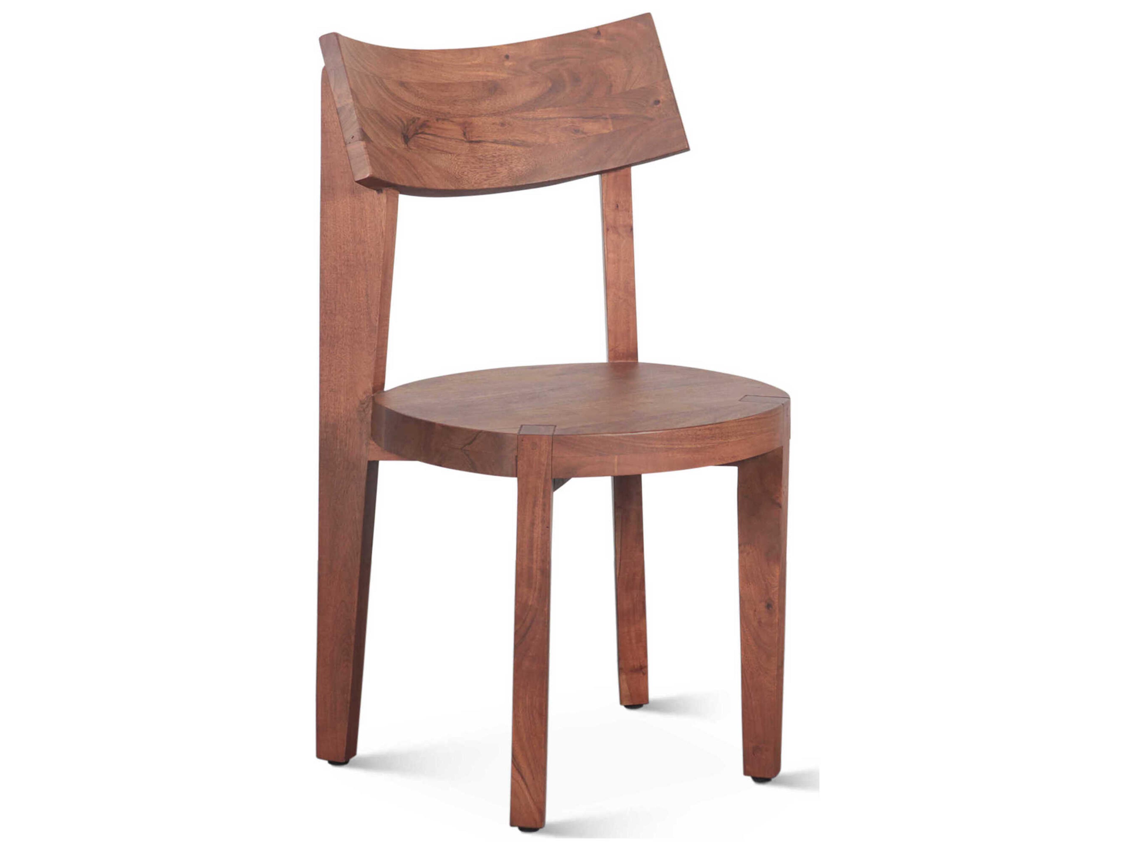 World Interiors Yarrow Acacia Wood Brown Armless Dining Chair