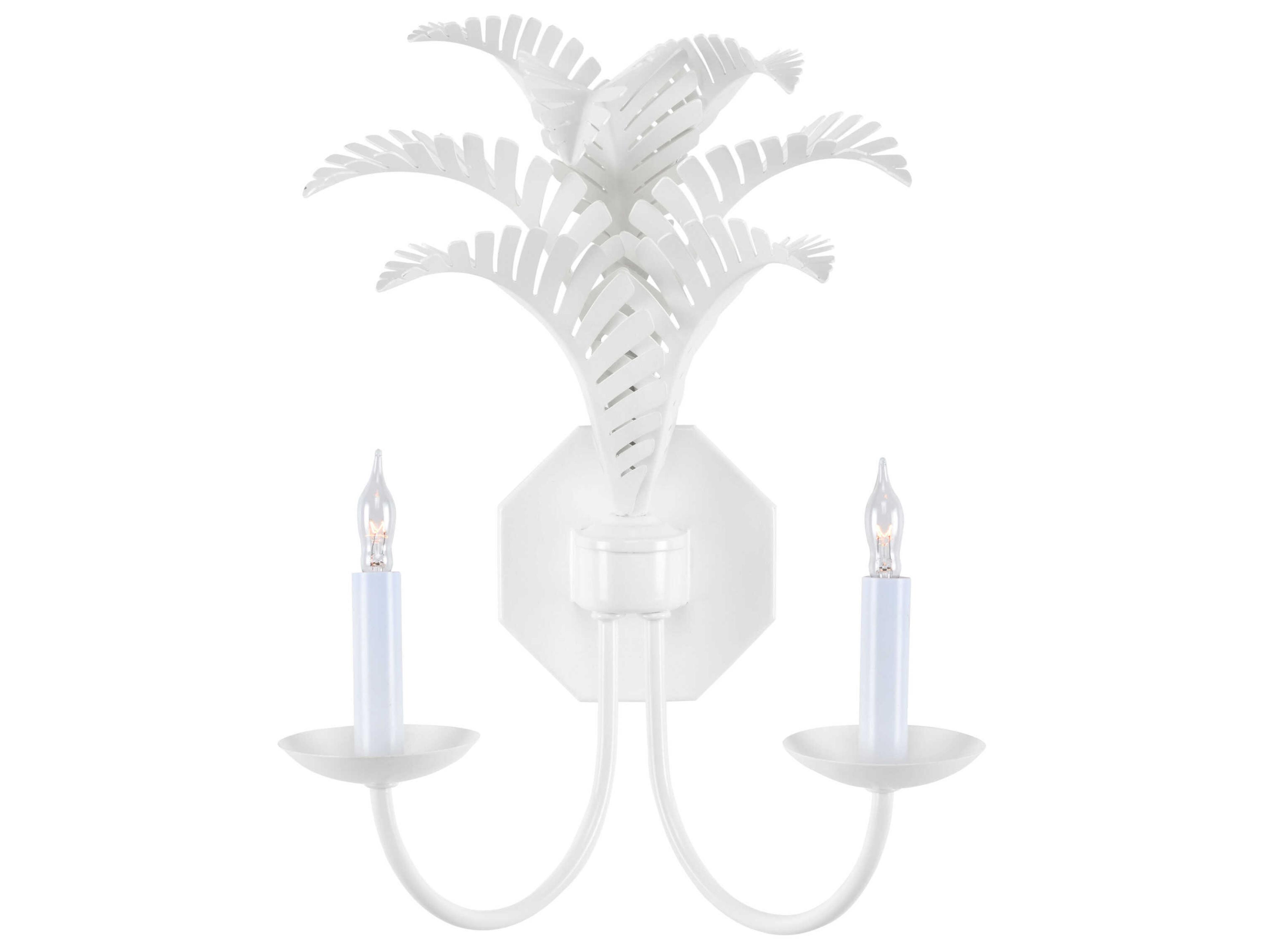 Wildwood Royal Palm 2-Light White Wall Sconce