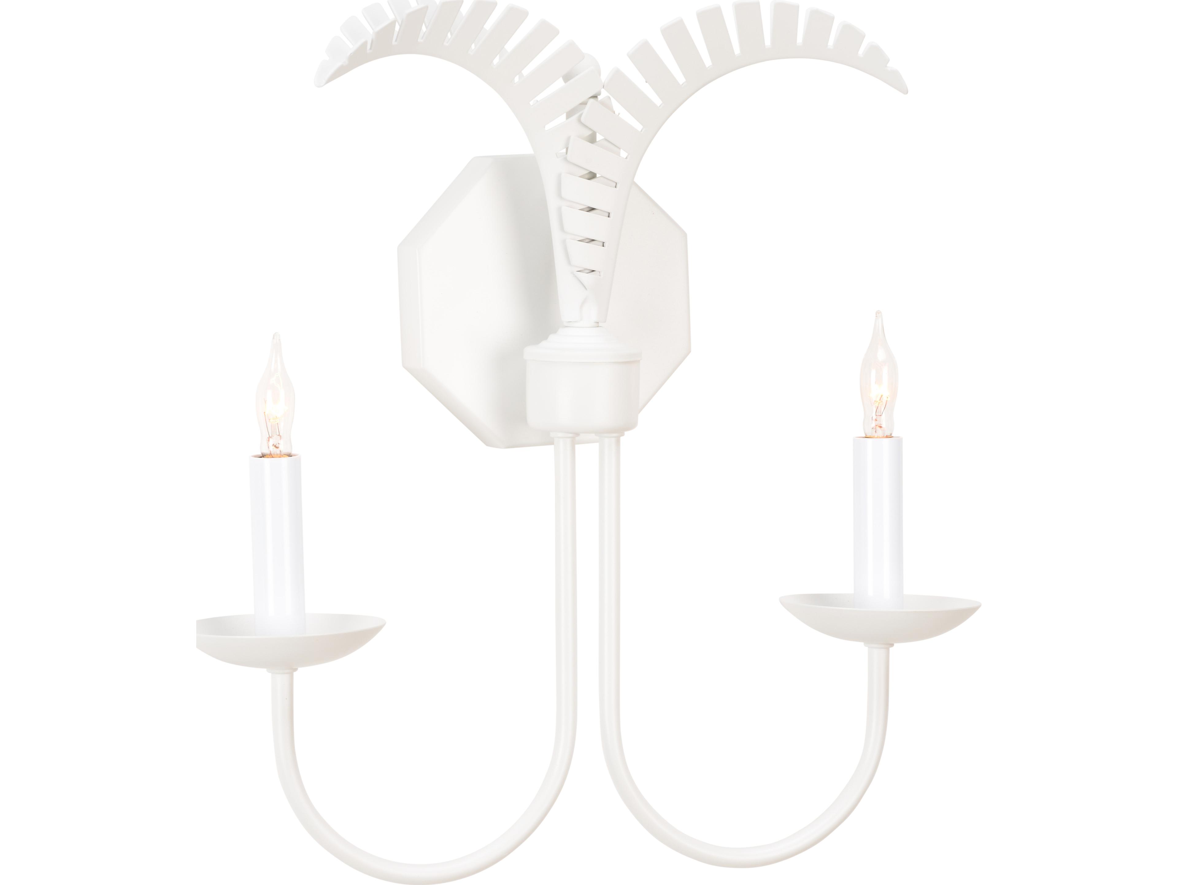 Wildwood 2-Light White Wall Sconce