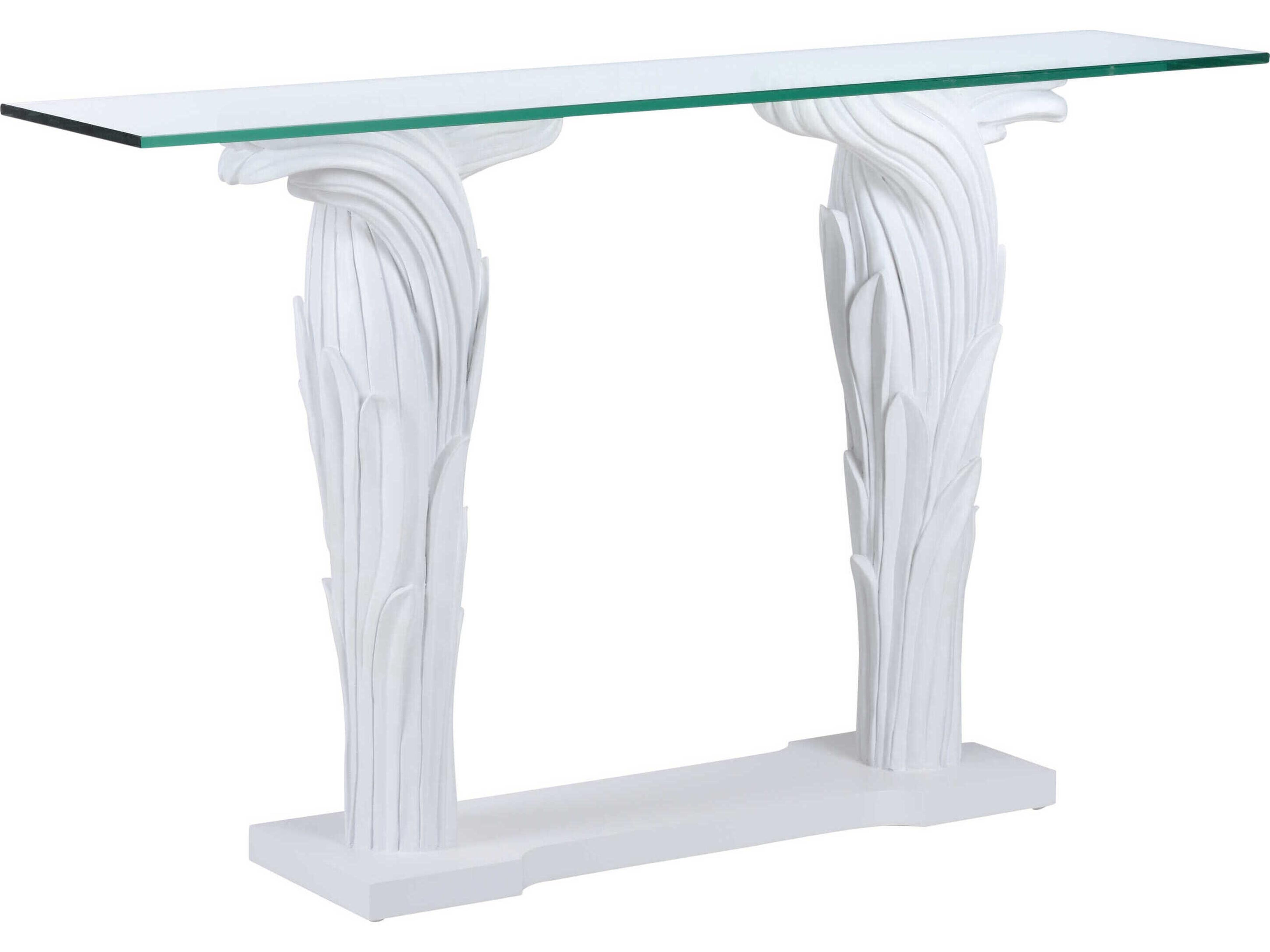 Wildwood Fontana Flair Rectangular Glass White Console Table