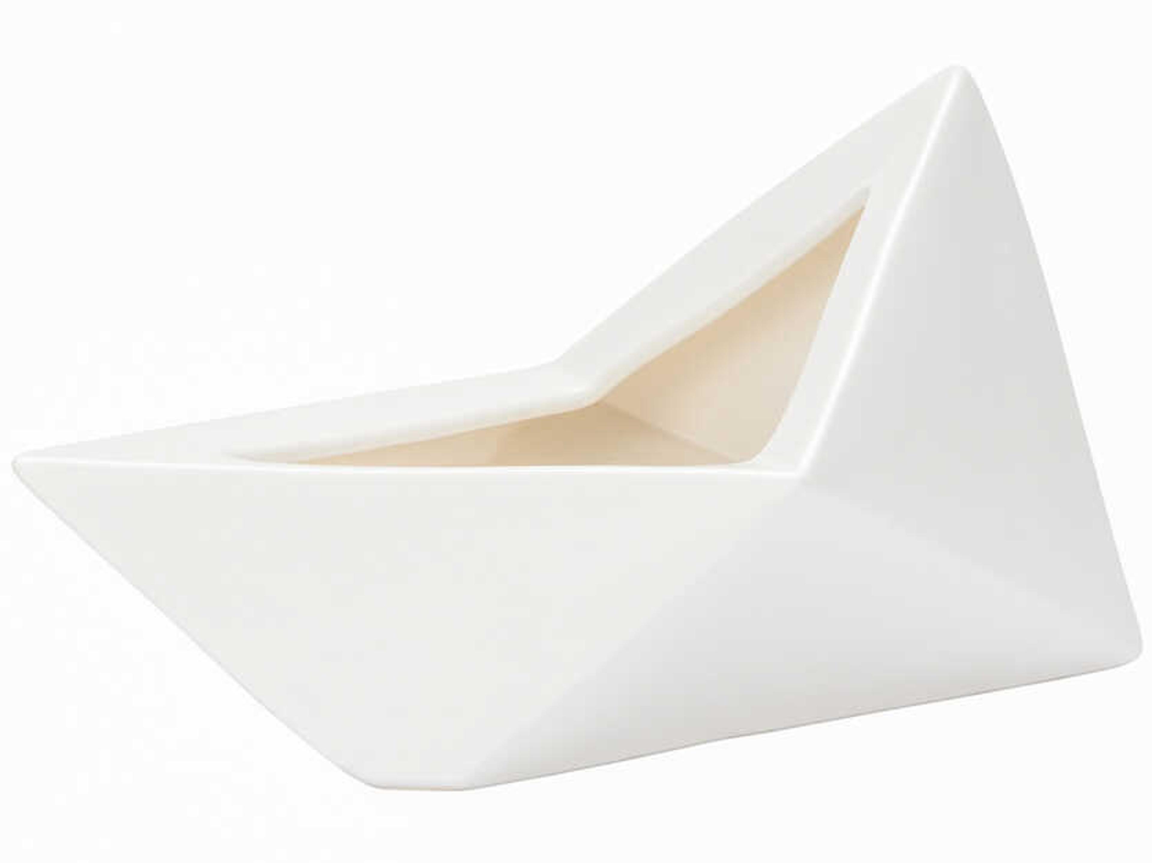 Wildwood Shiga White Glaze Origami Vase