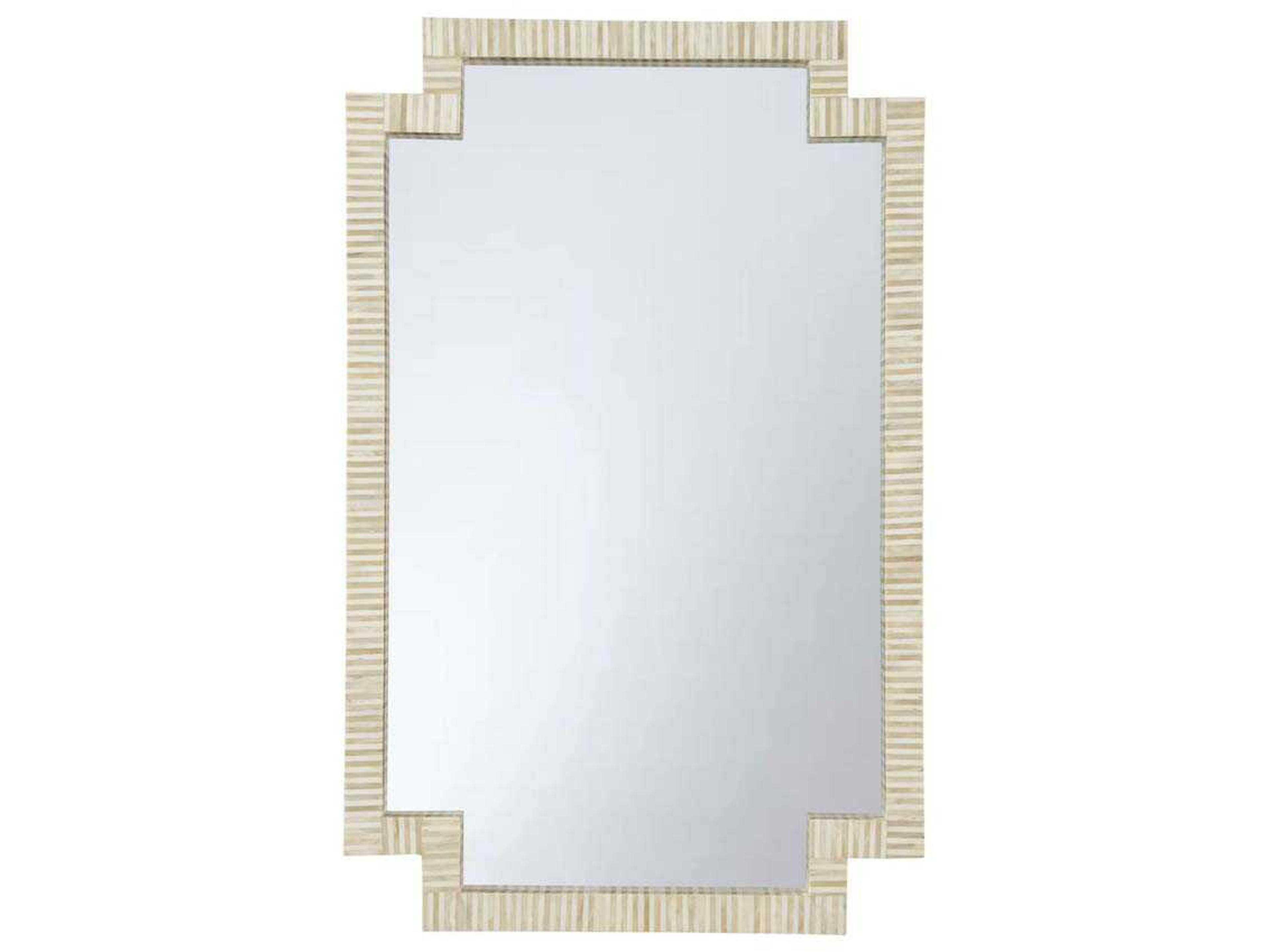 Wildwood Fiona Bona Natural White Brown Rectangular Wall Mirror