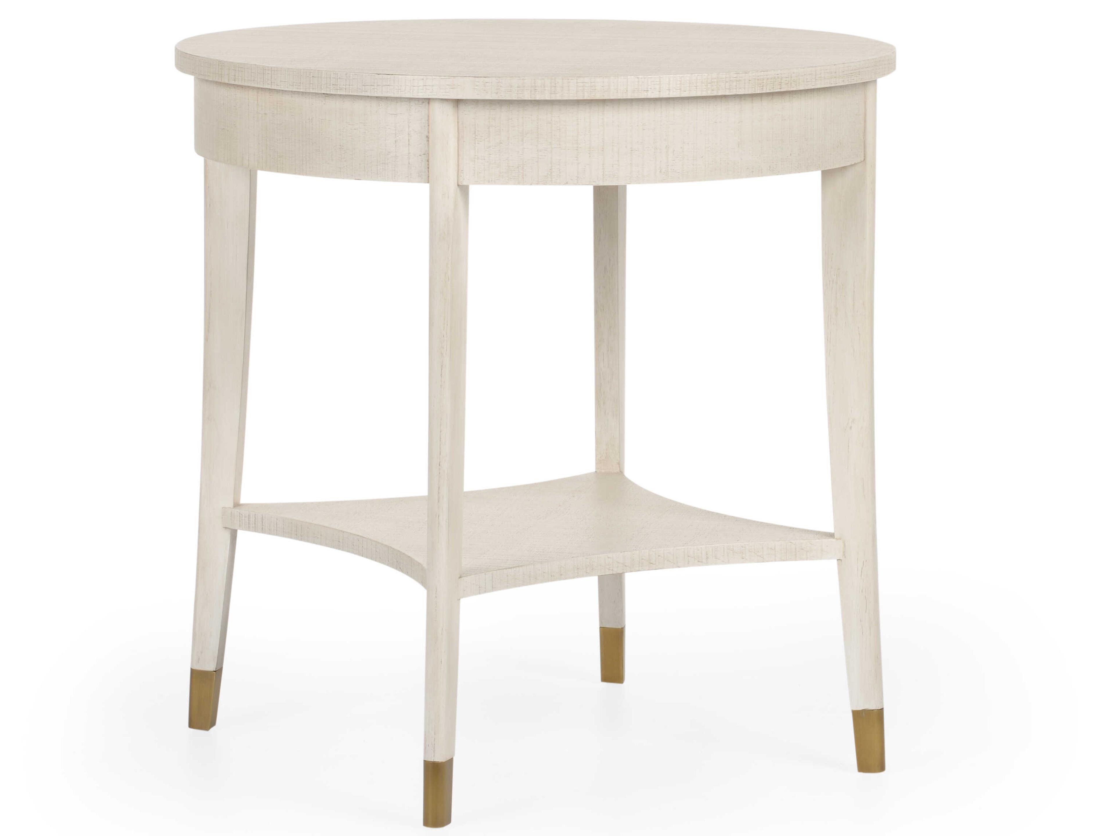 Wildwood Oaklee Round Wood Hand Finished Cerused Oak End Table