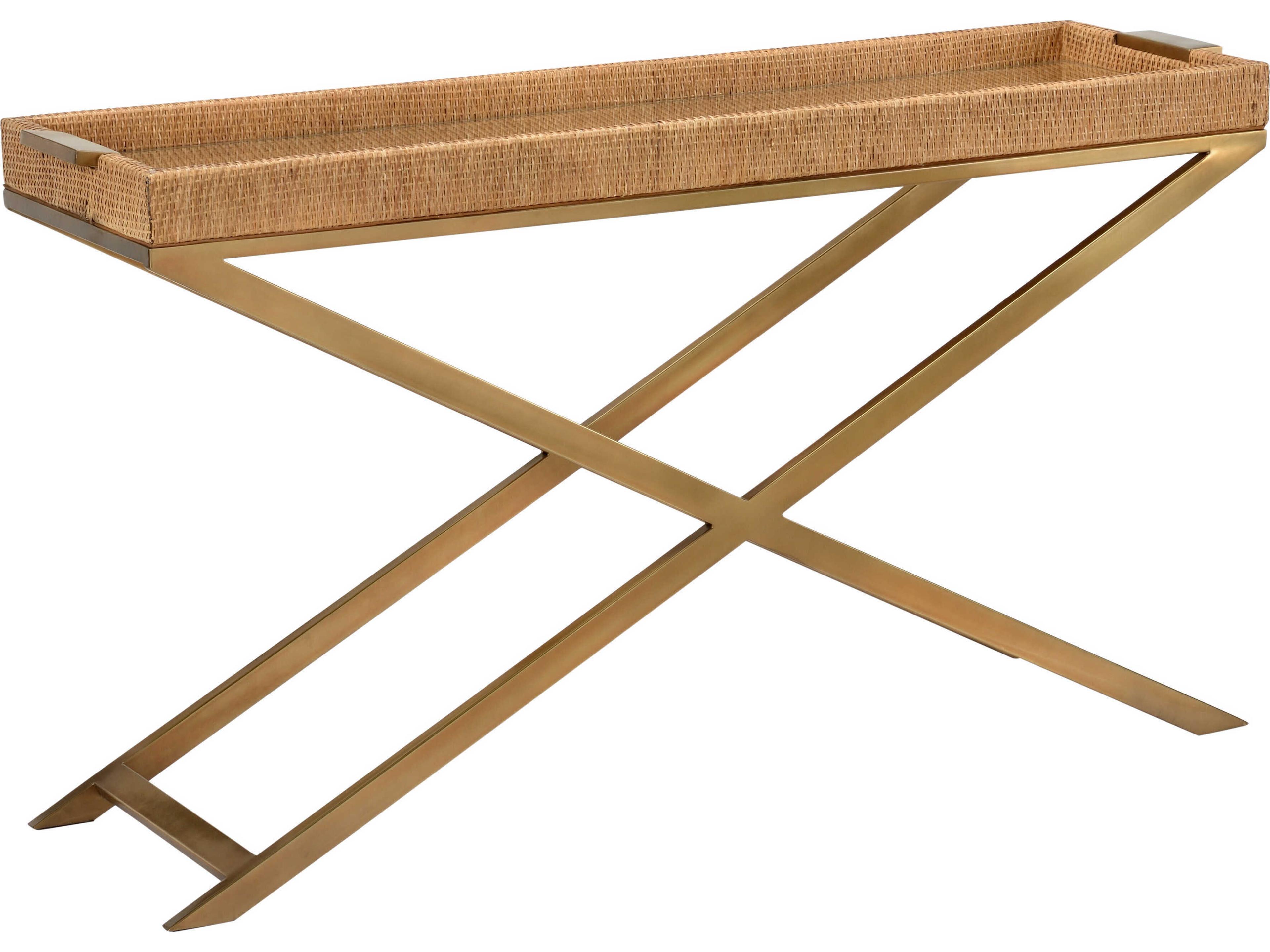 Wildwood Vieux Carre Rectangular Wicker Natural Console Table