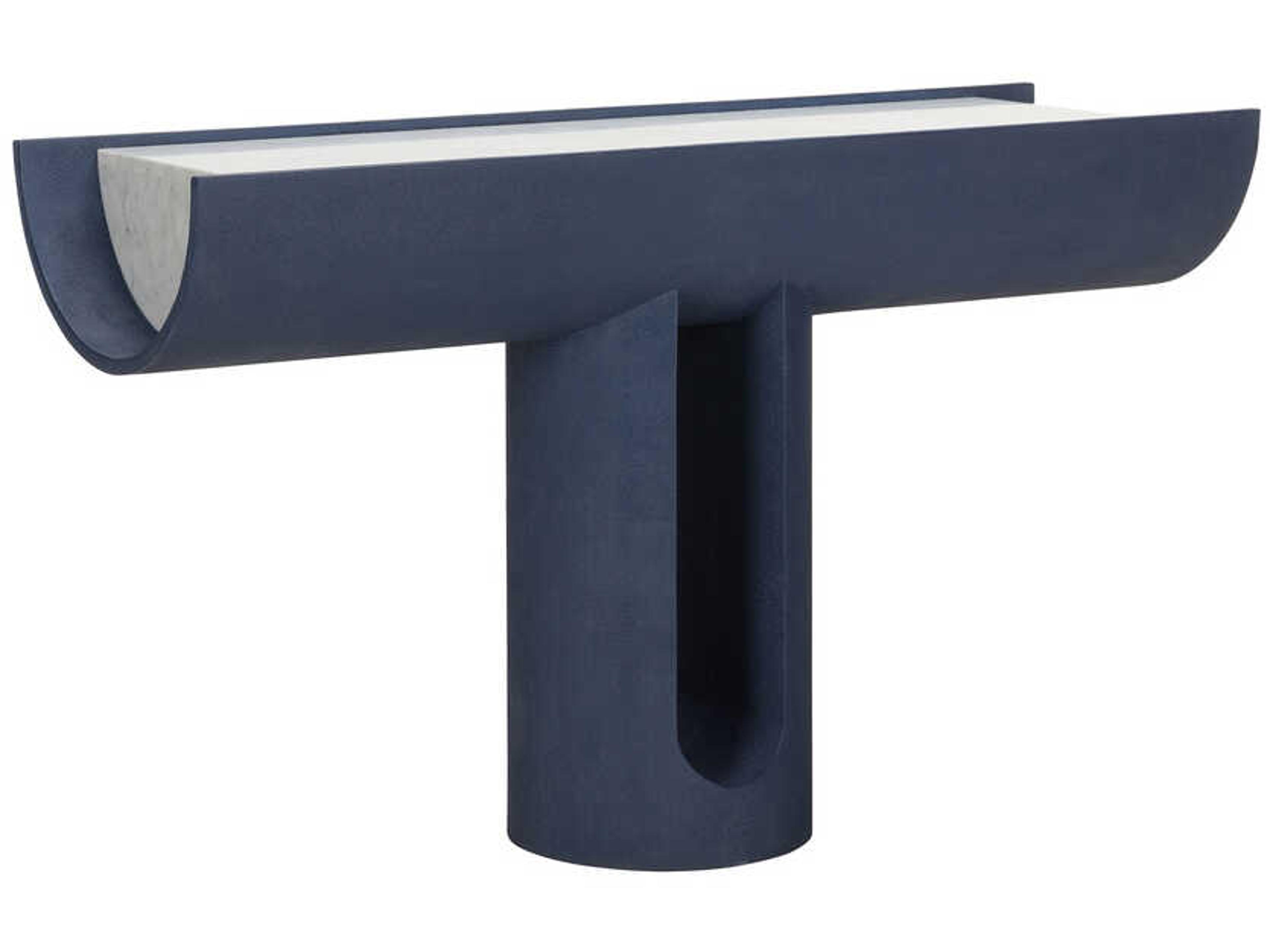 Wildwood Royal Rectangular Marble Blue Natural White Carrera Console Table