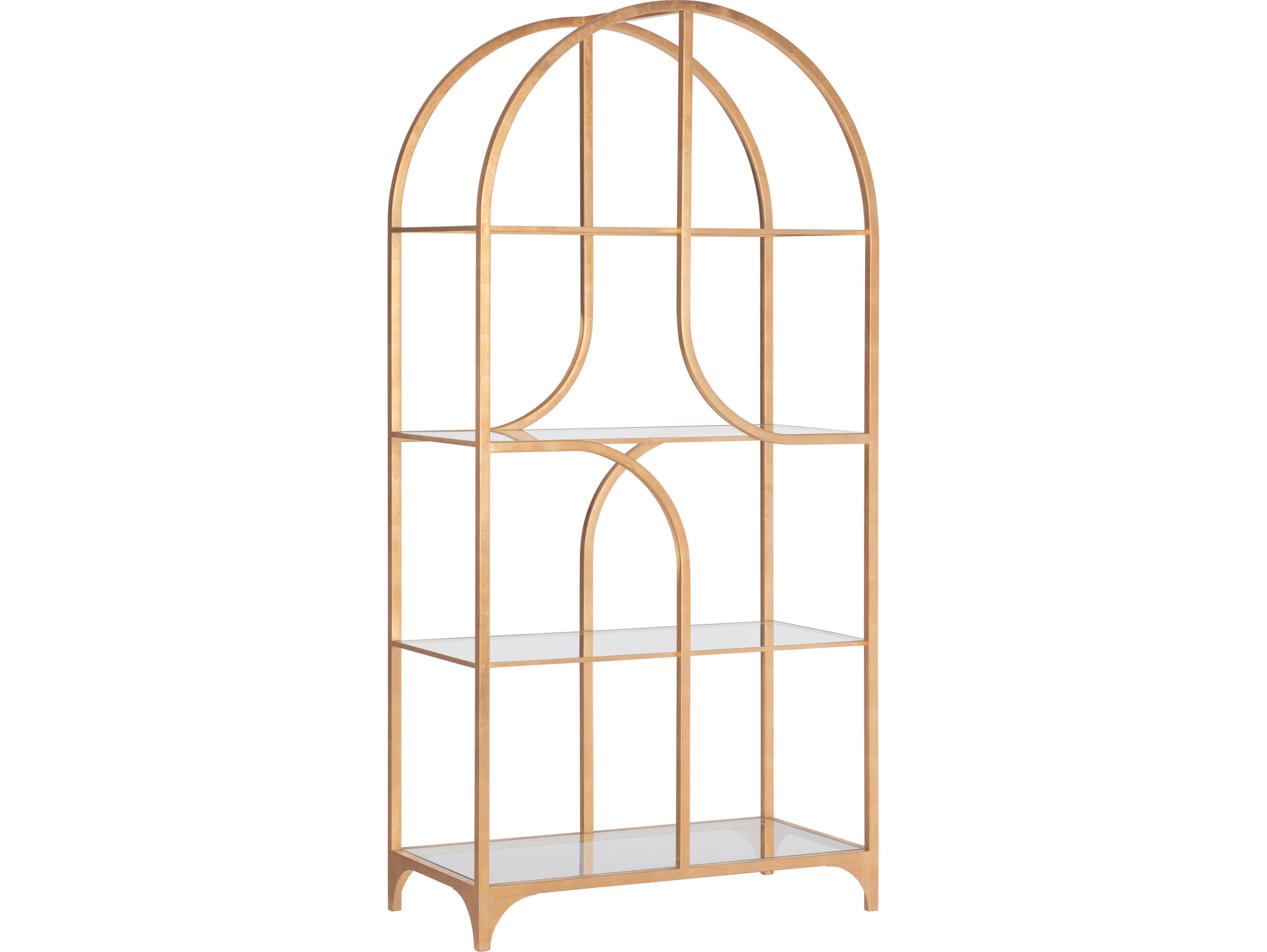 Wildwood Gold Leaf Clear Etagere