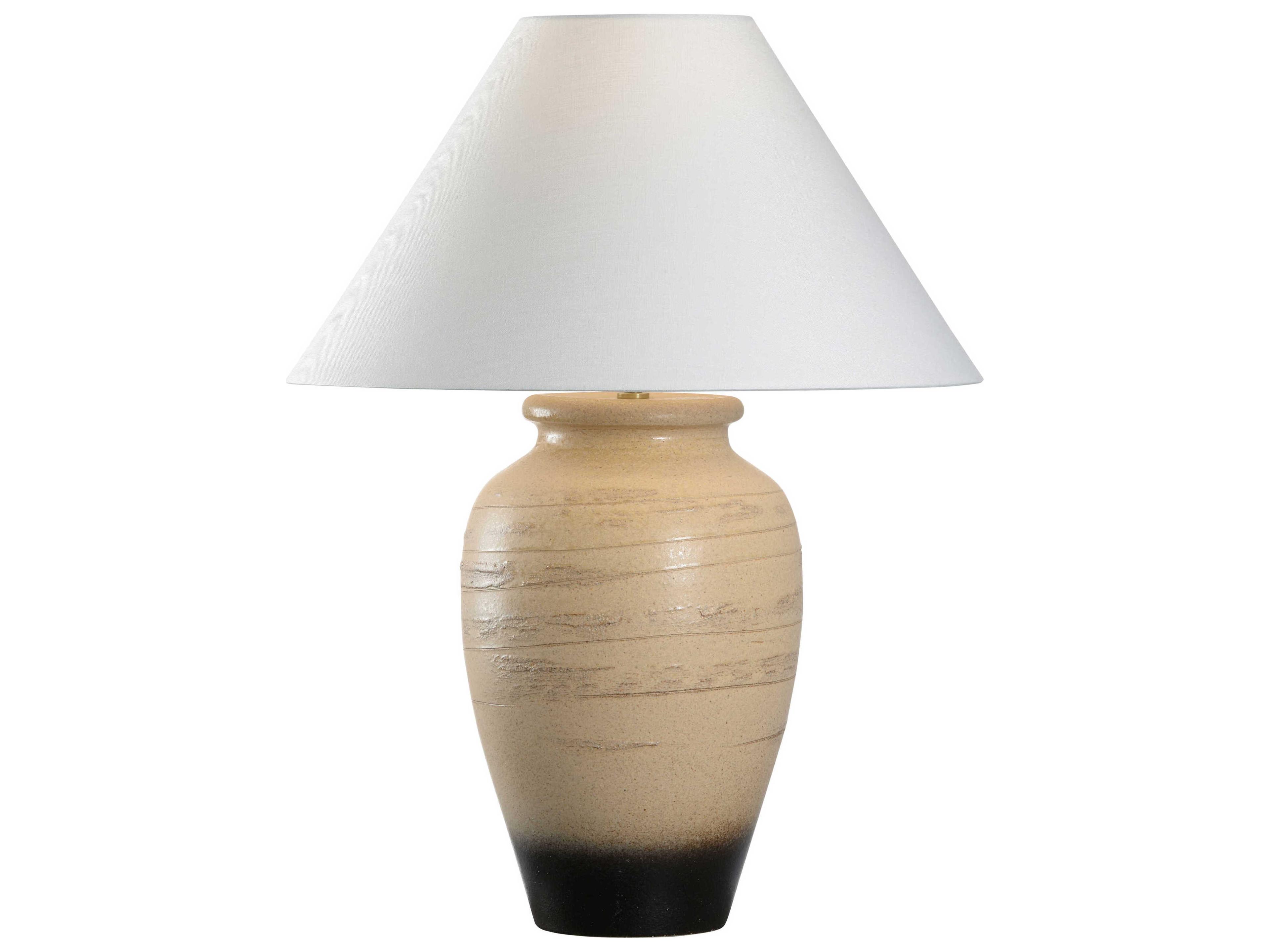 Wildwood Shiga Kento Brown Ombre Off White Linen Buffet Lamp