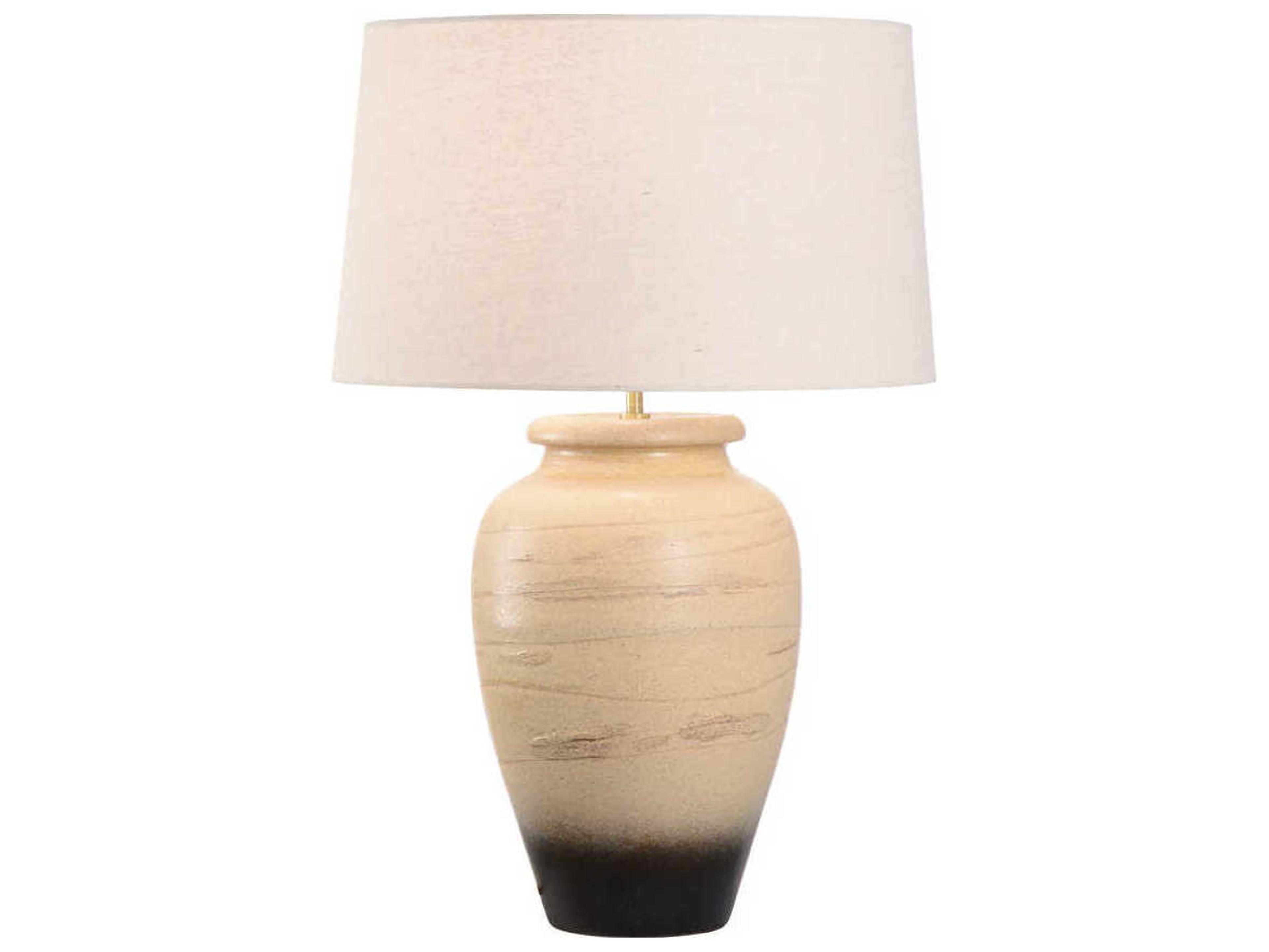 Wildwood Shiga Kento Brown Ombre Tan Linen Buffet Lamp