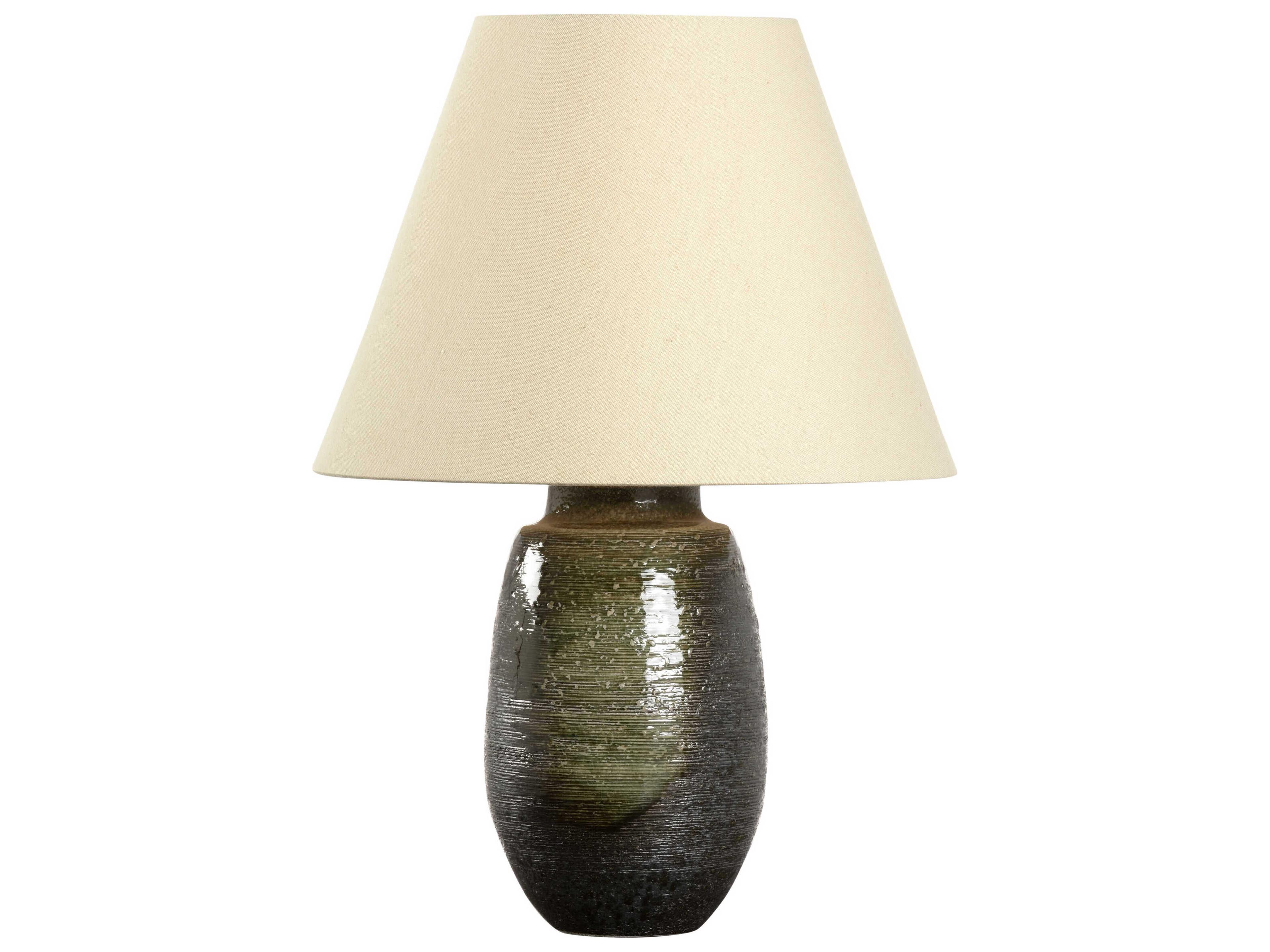 Wildwood Shiga Minato Green Brown Tan Linen Table Lamp