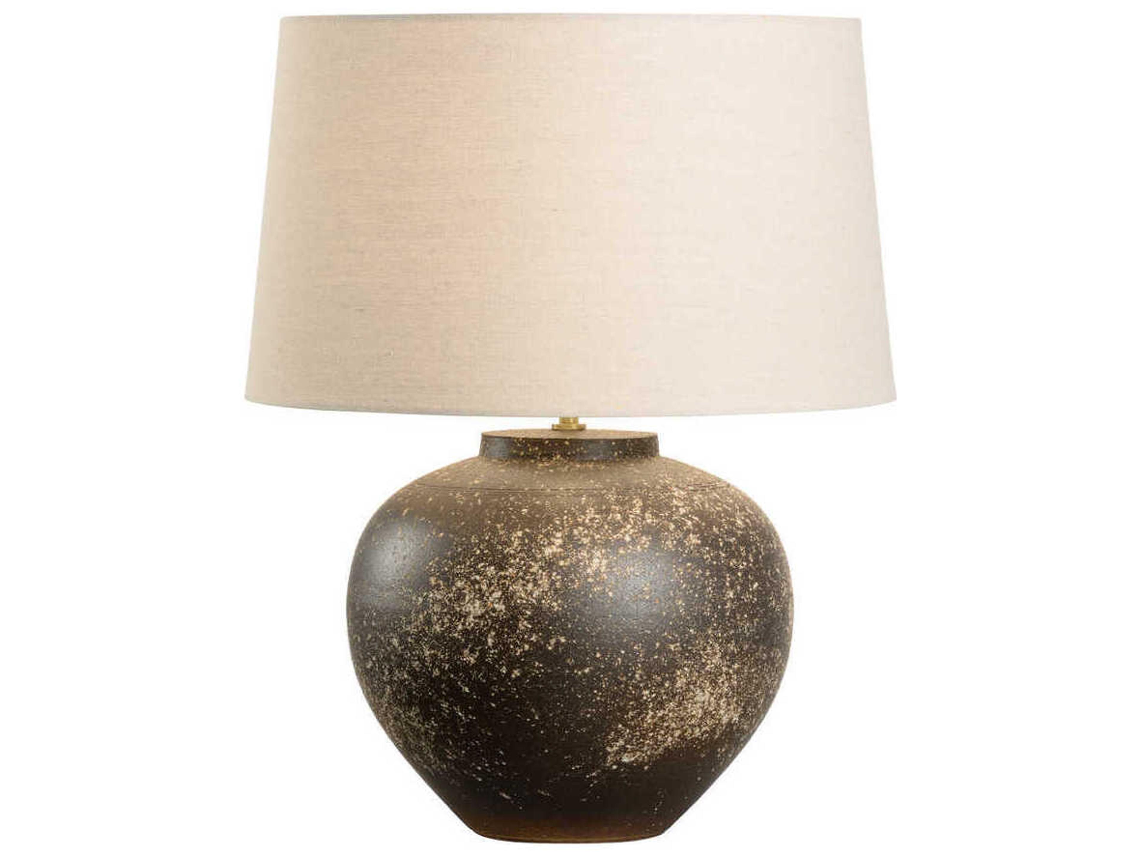 Wildwood Shiga Kota Brown Tan Linen Table Lamp