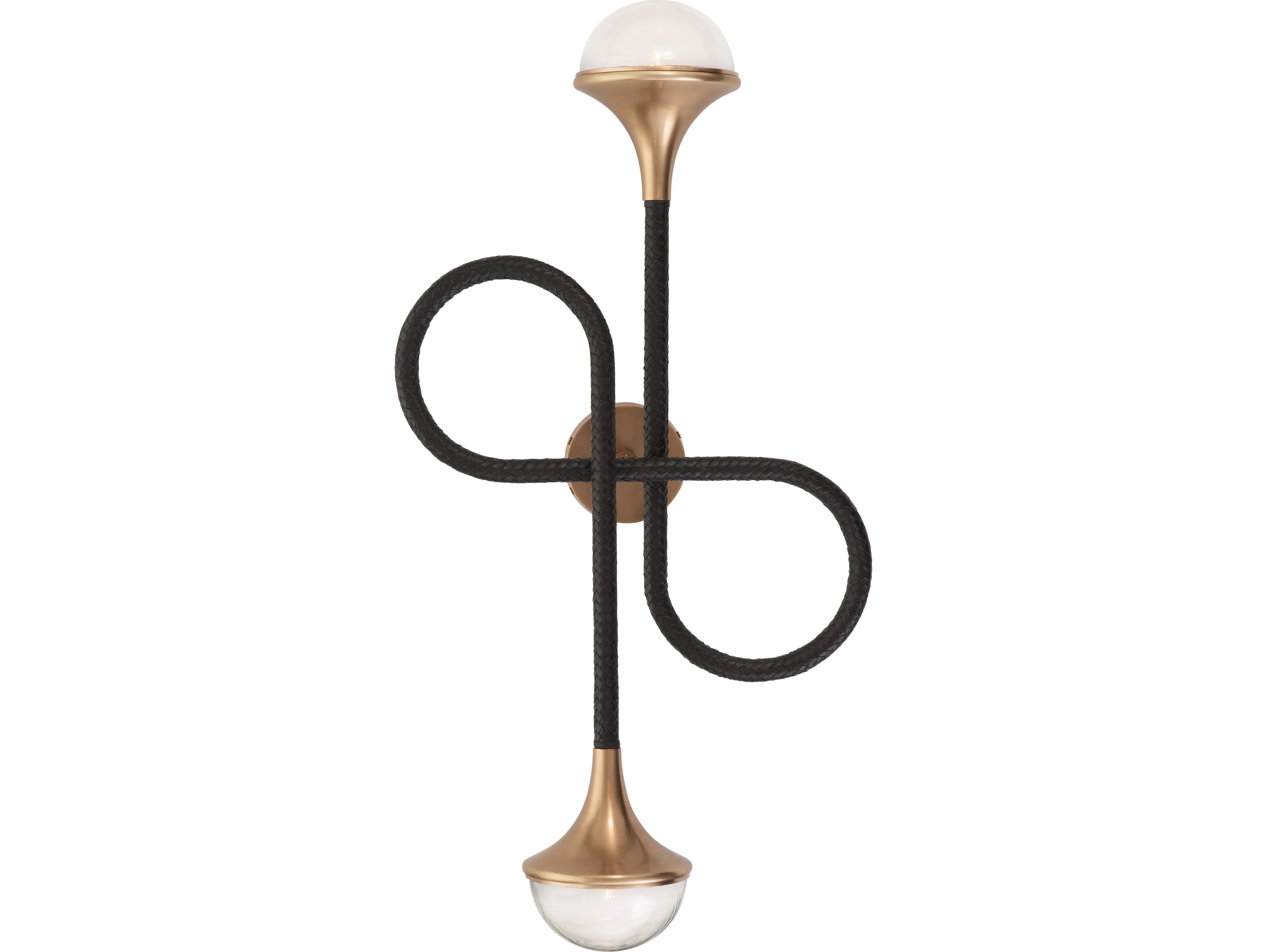 Wildwood Black Antique Brass Clear Wall Sconce