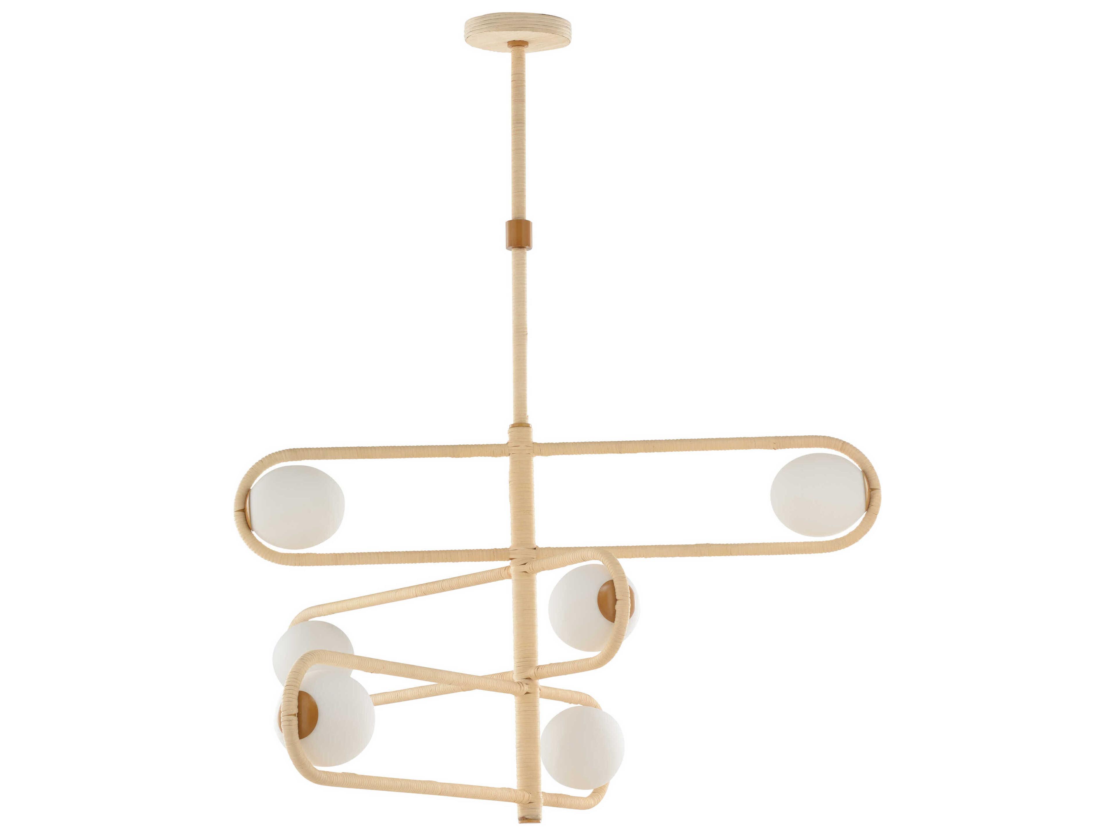 Wildwood Sol 6-Light Natural Milk Brass Globe Chandelier
