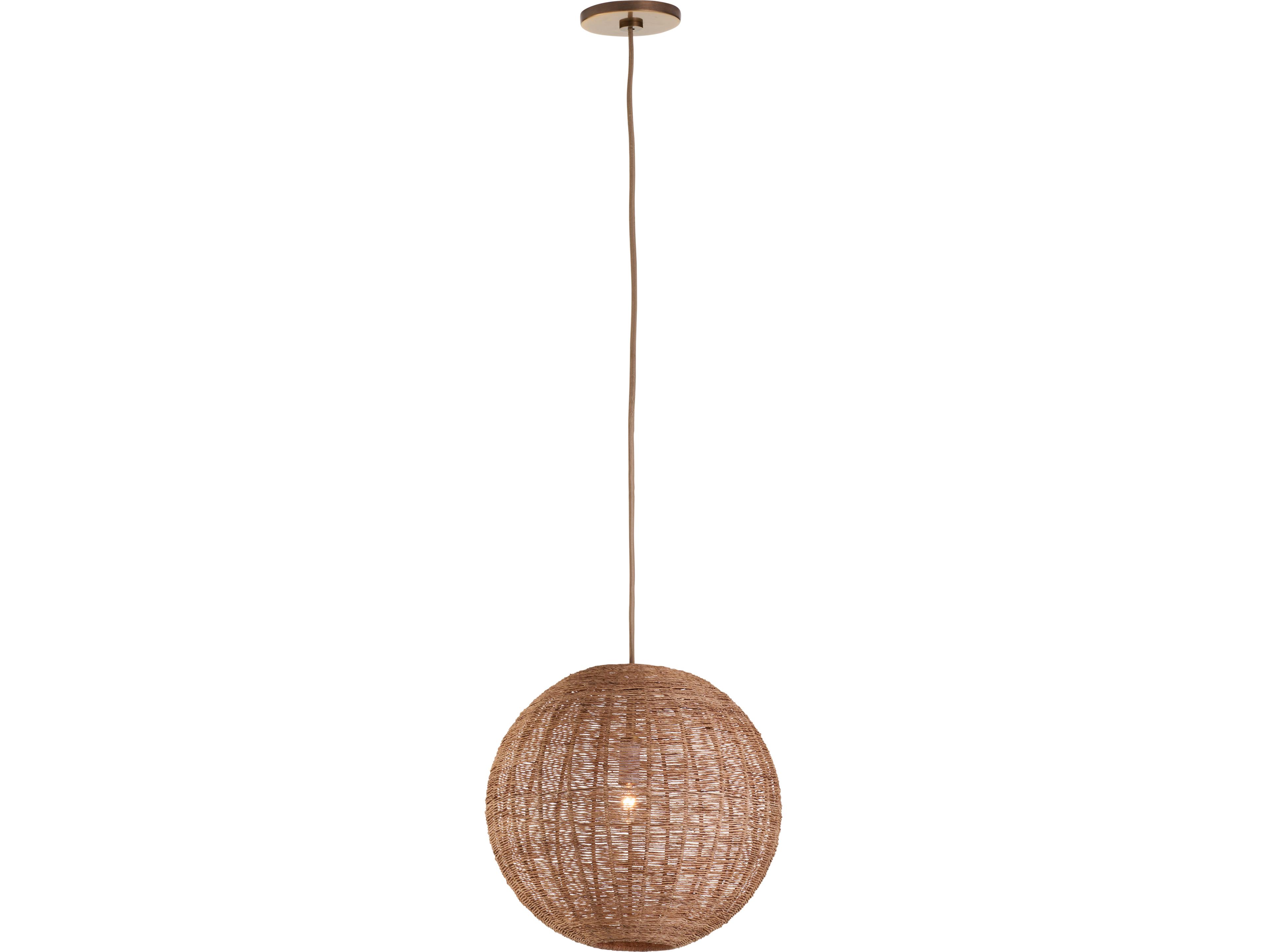 Wildwood 1-Light Natural Brown Globe Pendant