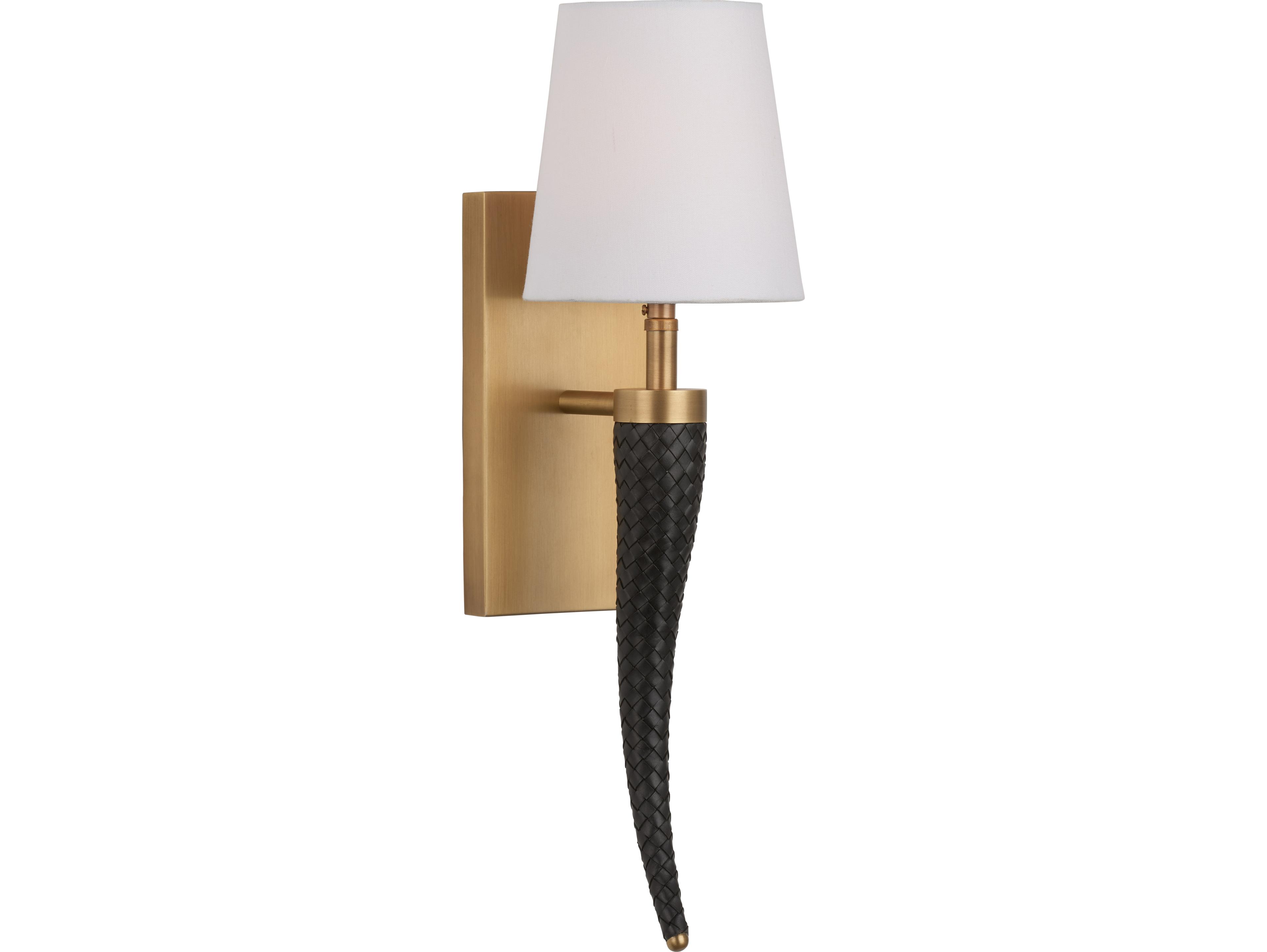 Wildwood 1-Light Antique Brass Black Wall Sconce
