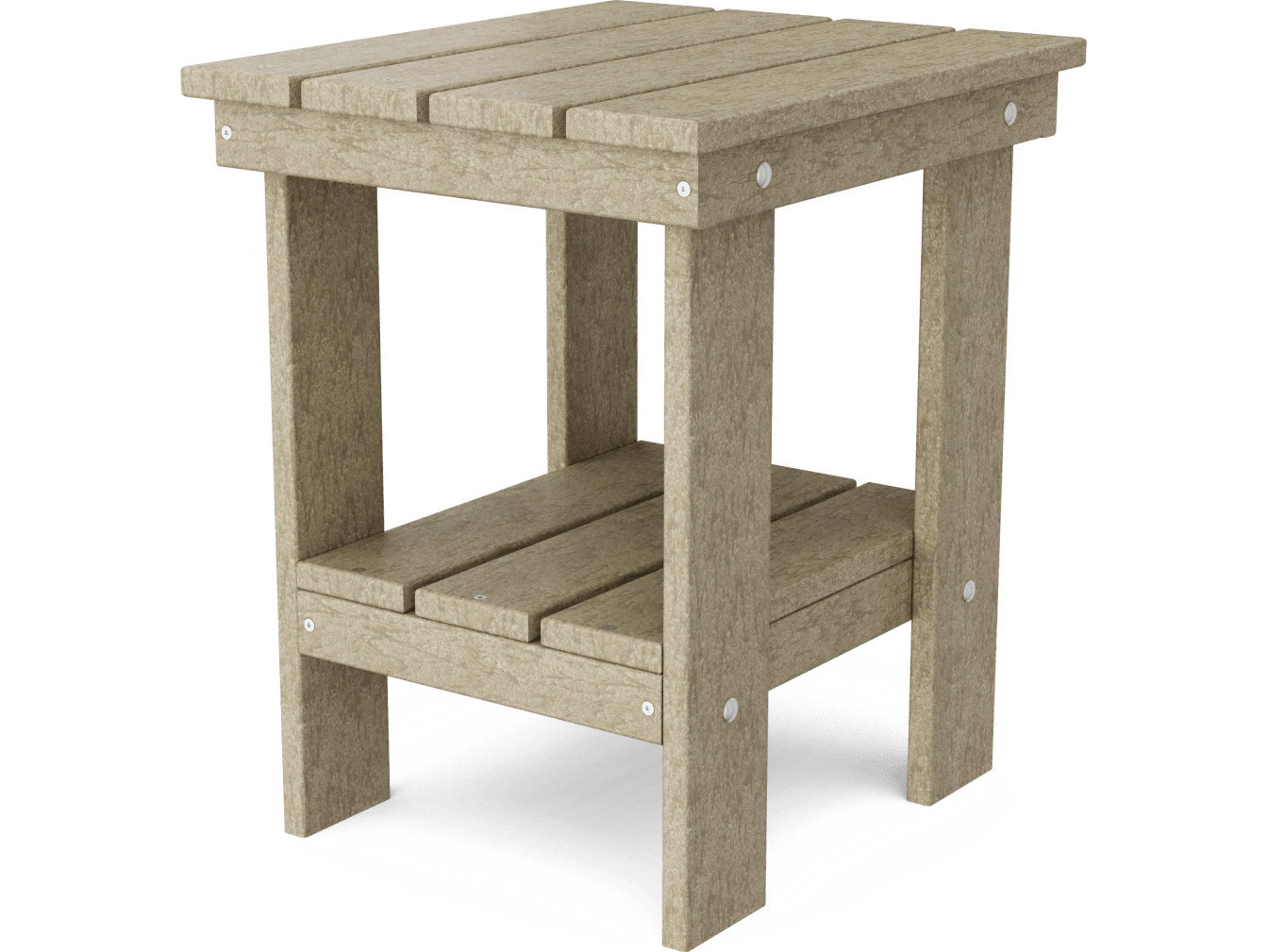 Wildridge Freedom Recycled Plastic Patio 18"W x 16"D Rectangular Side Table