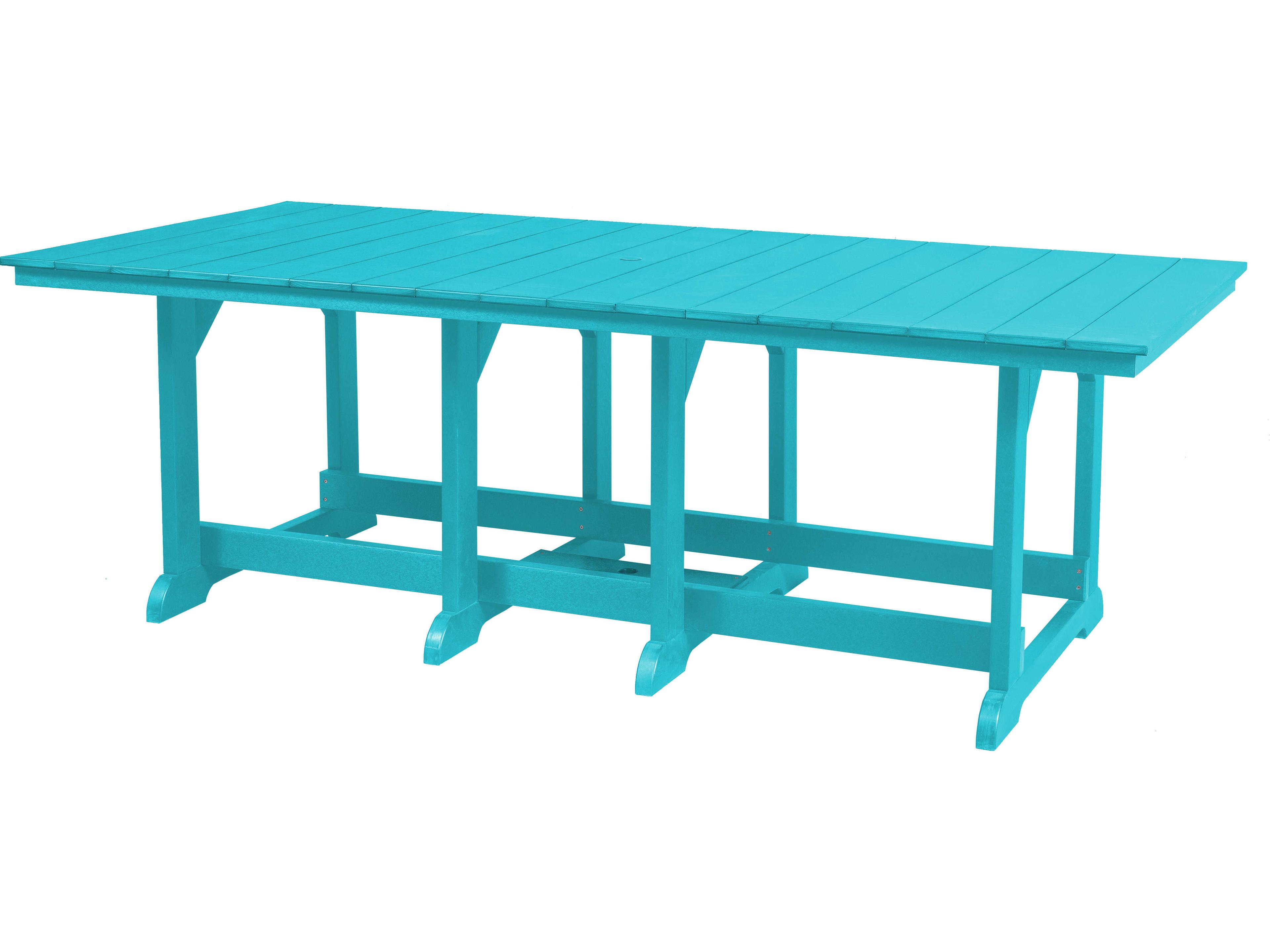 Wildridge Heritage Recycled Plastic Rectangular Outdoor Dining Table with Umbrella Hole