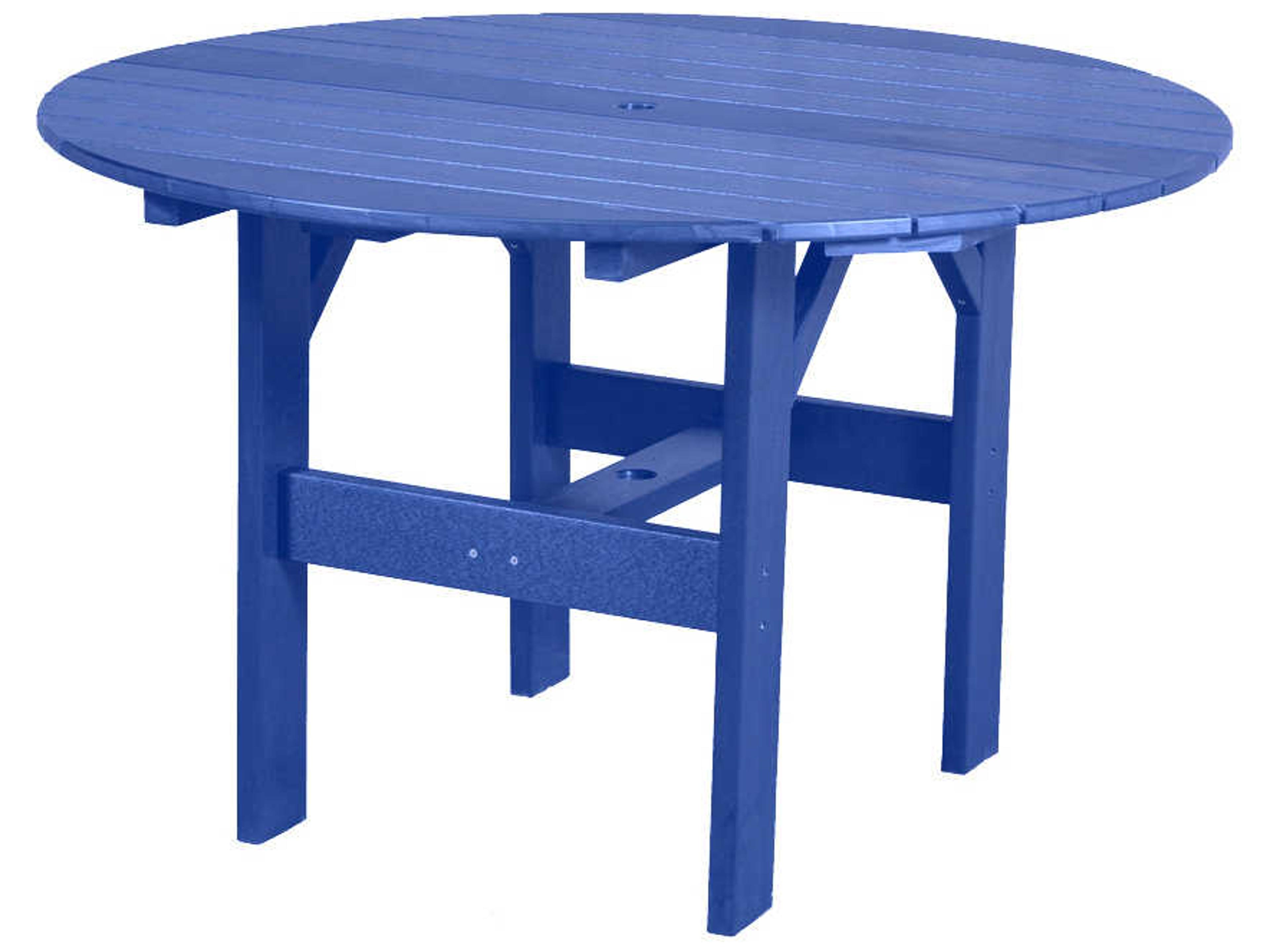 Wildridge Classic Recycled Plastic Round Outdoor Patio Dining Table with Umbrella Hole