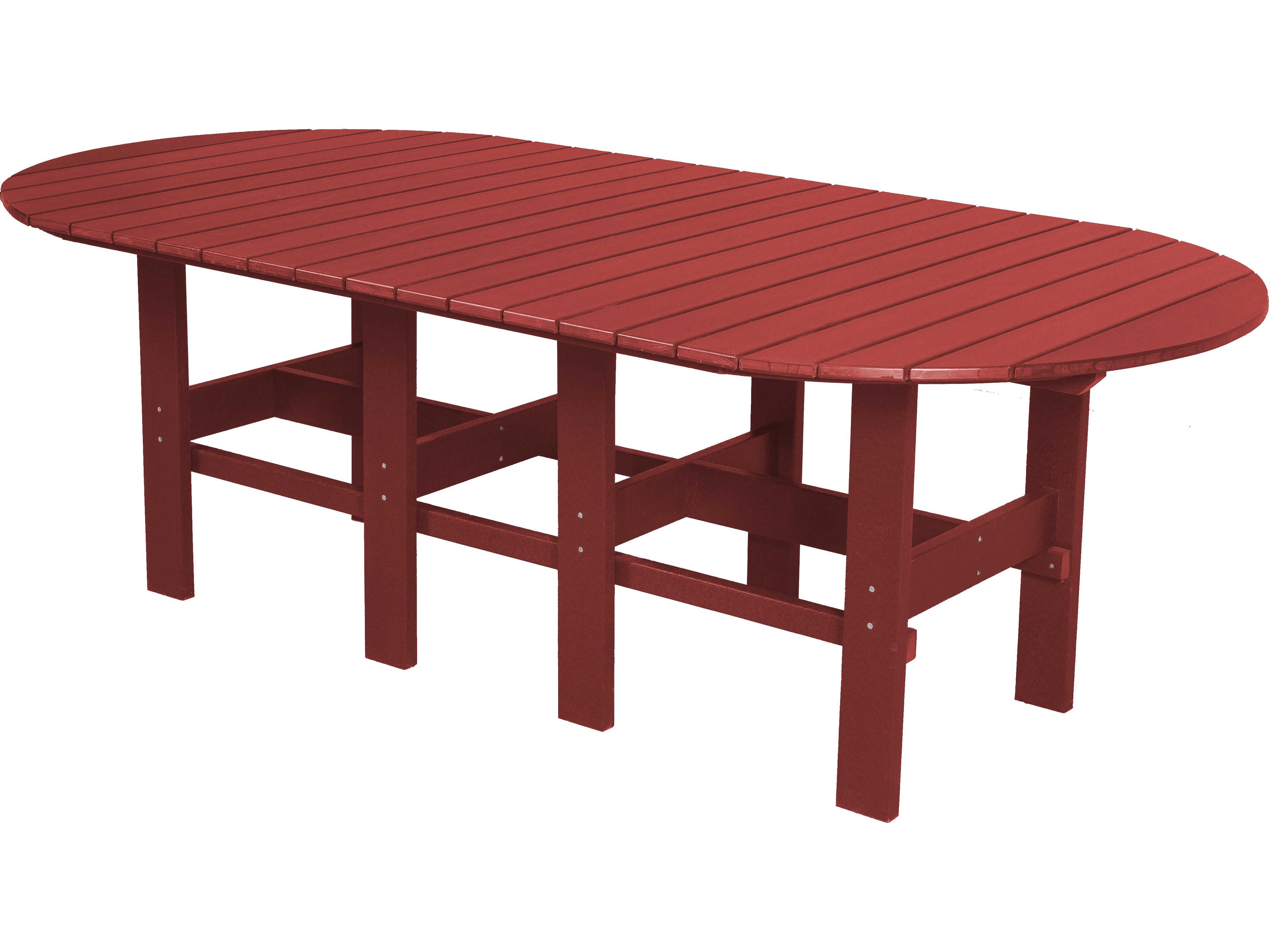 Wildridge Classic Recycled Plastic Oval Patio Dining Table with Umbrella Hole