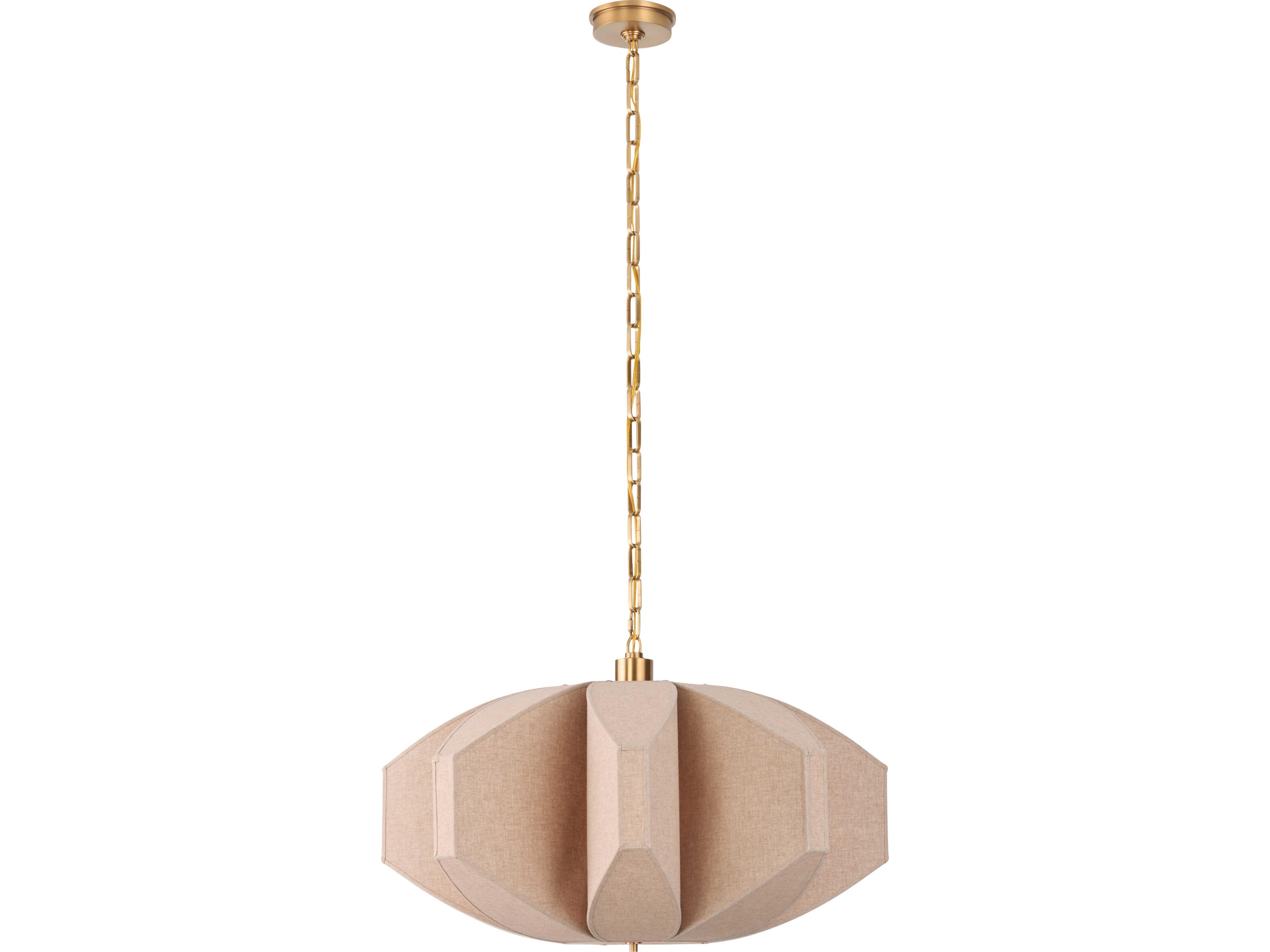 Wildwood 3-Light Tan Brass Geometric Pendant