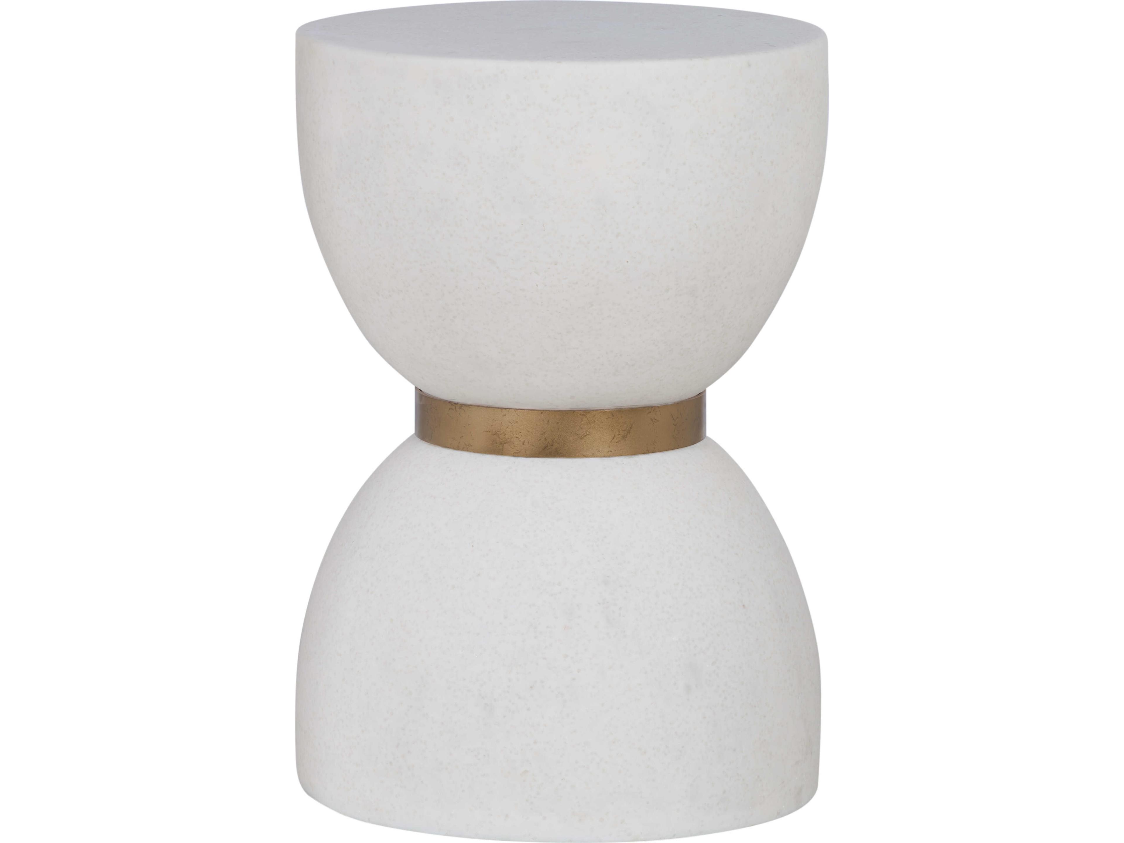 Wildwood Round Resin White cream End Table