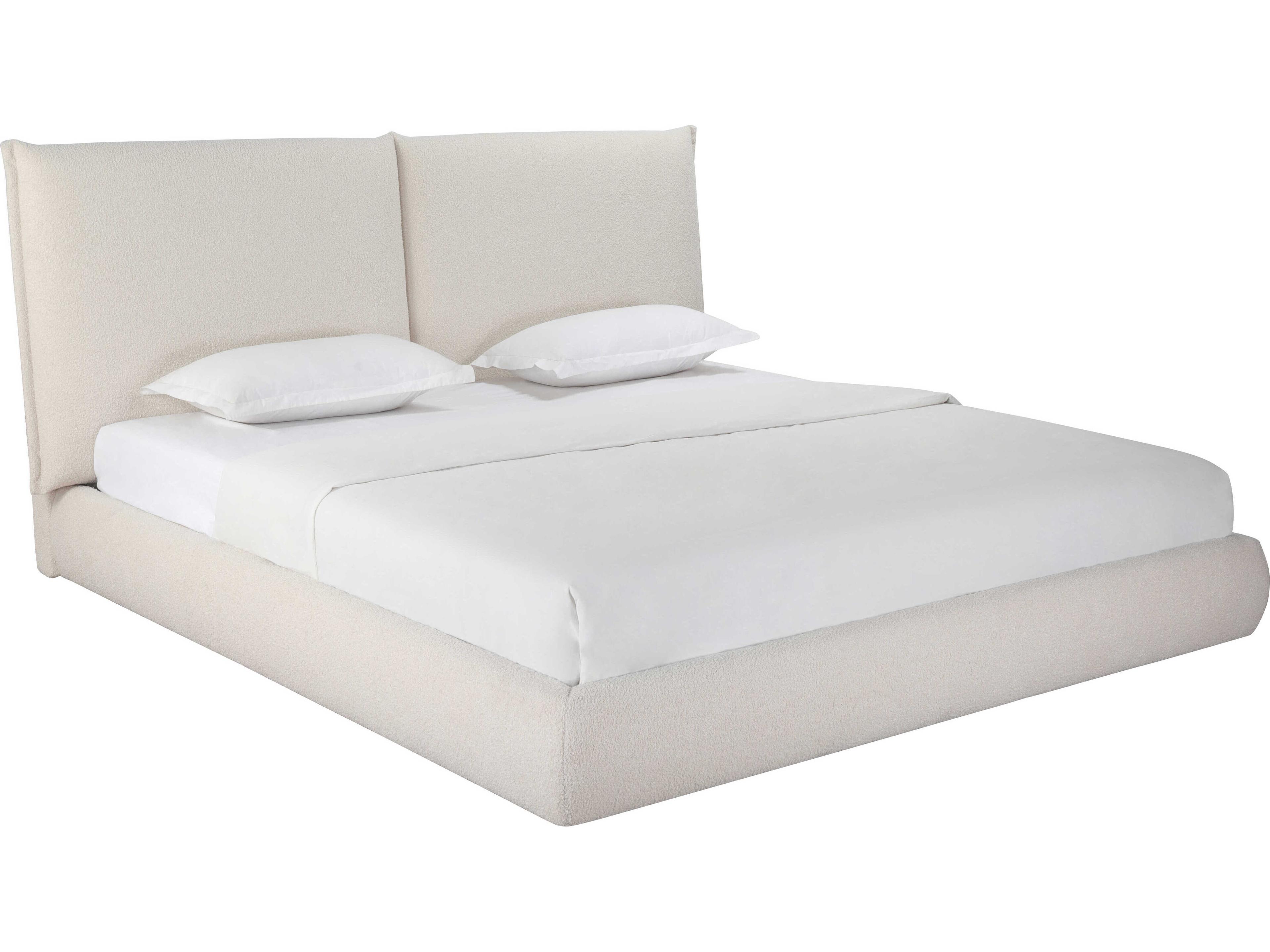 Whiteline Modern Living Eric Beige Upholstered King Platform Bed