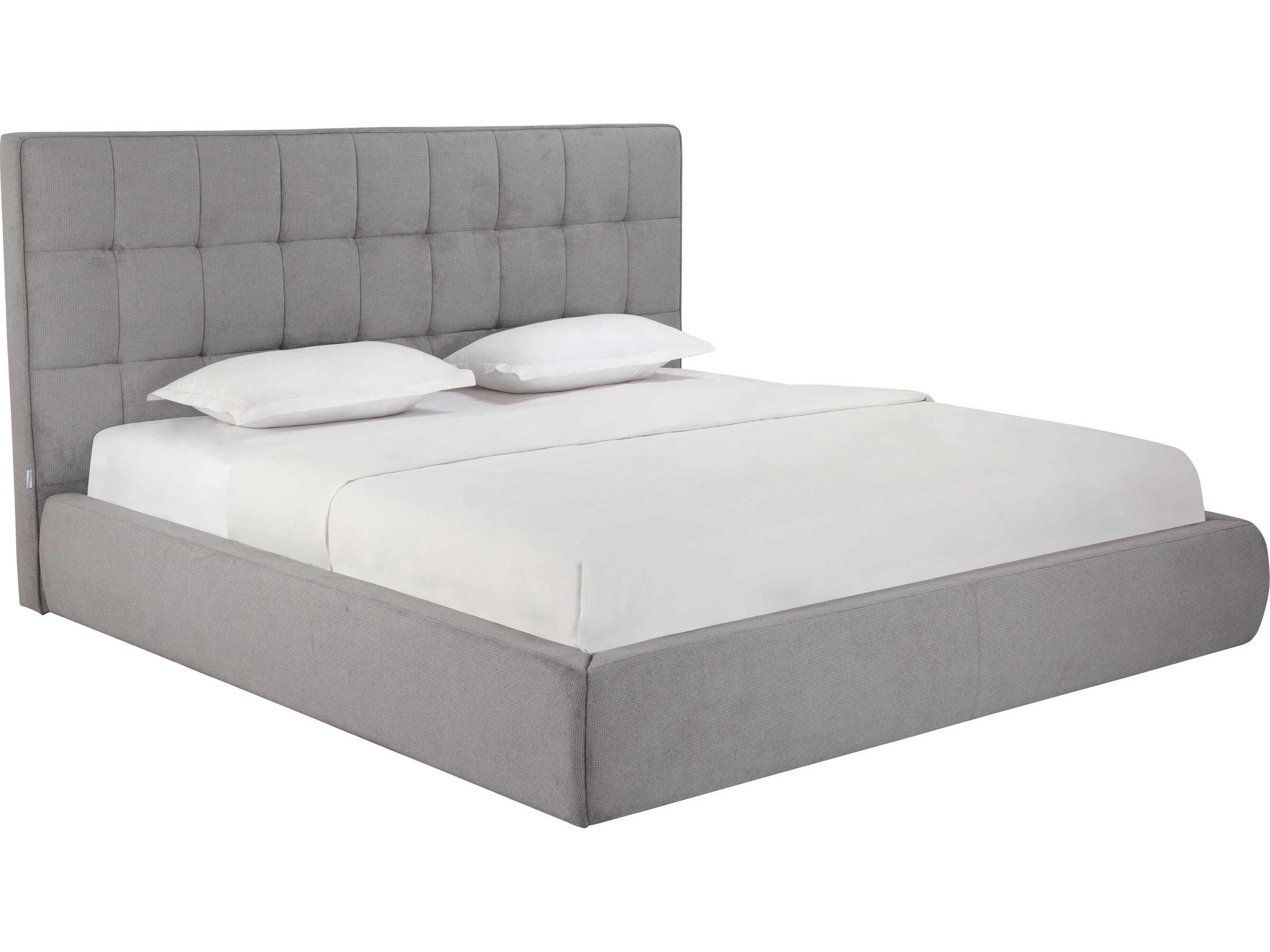 Whiteline Modern Living Dexter Grey Upholstered King Platform Bed