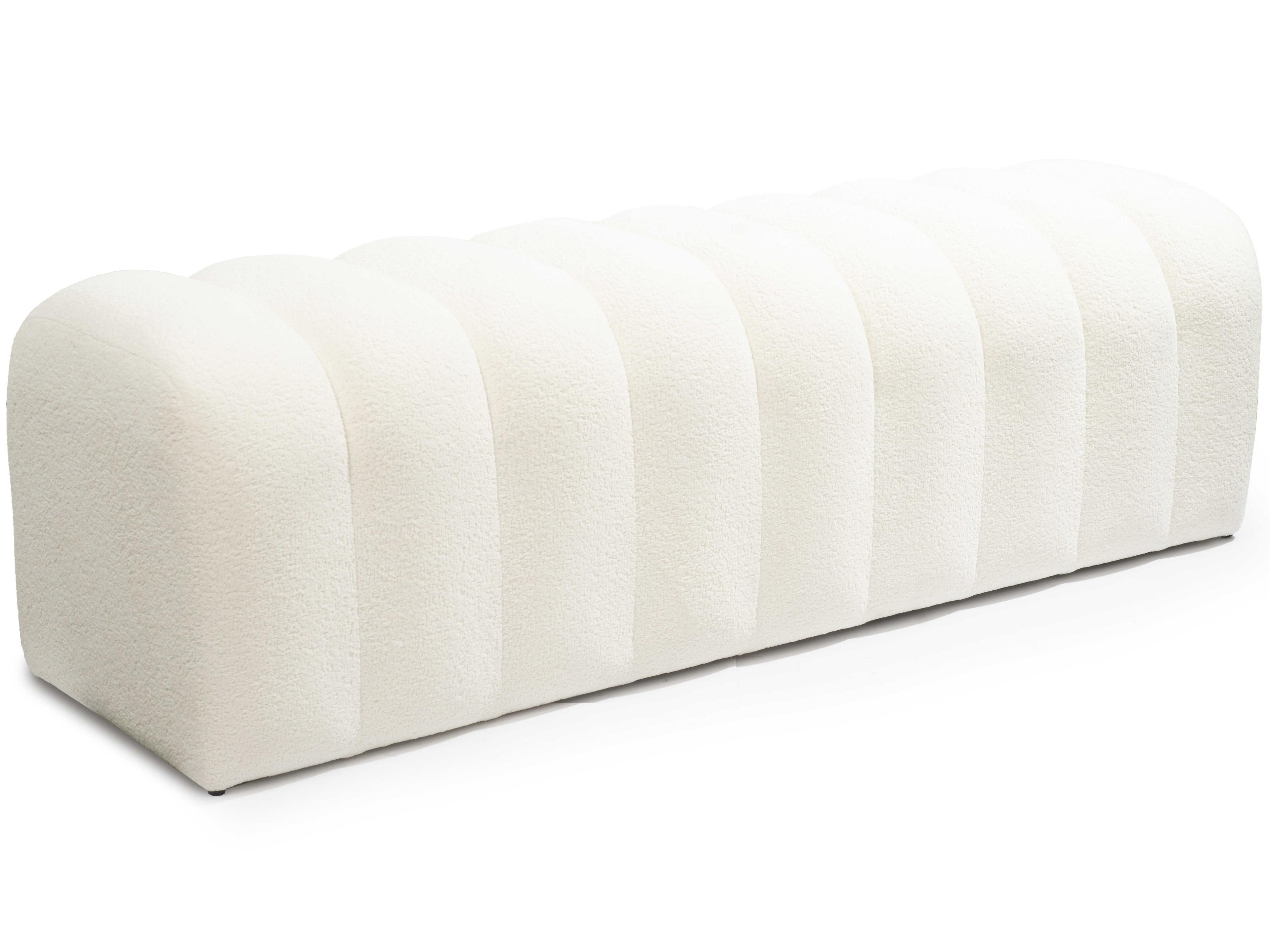 Whiteline Modern Living Vertigo White Upholstered Accent Bench