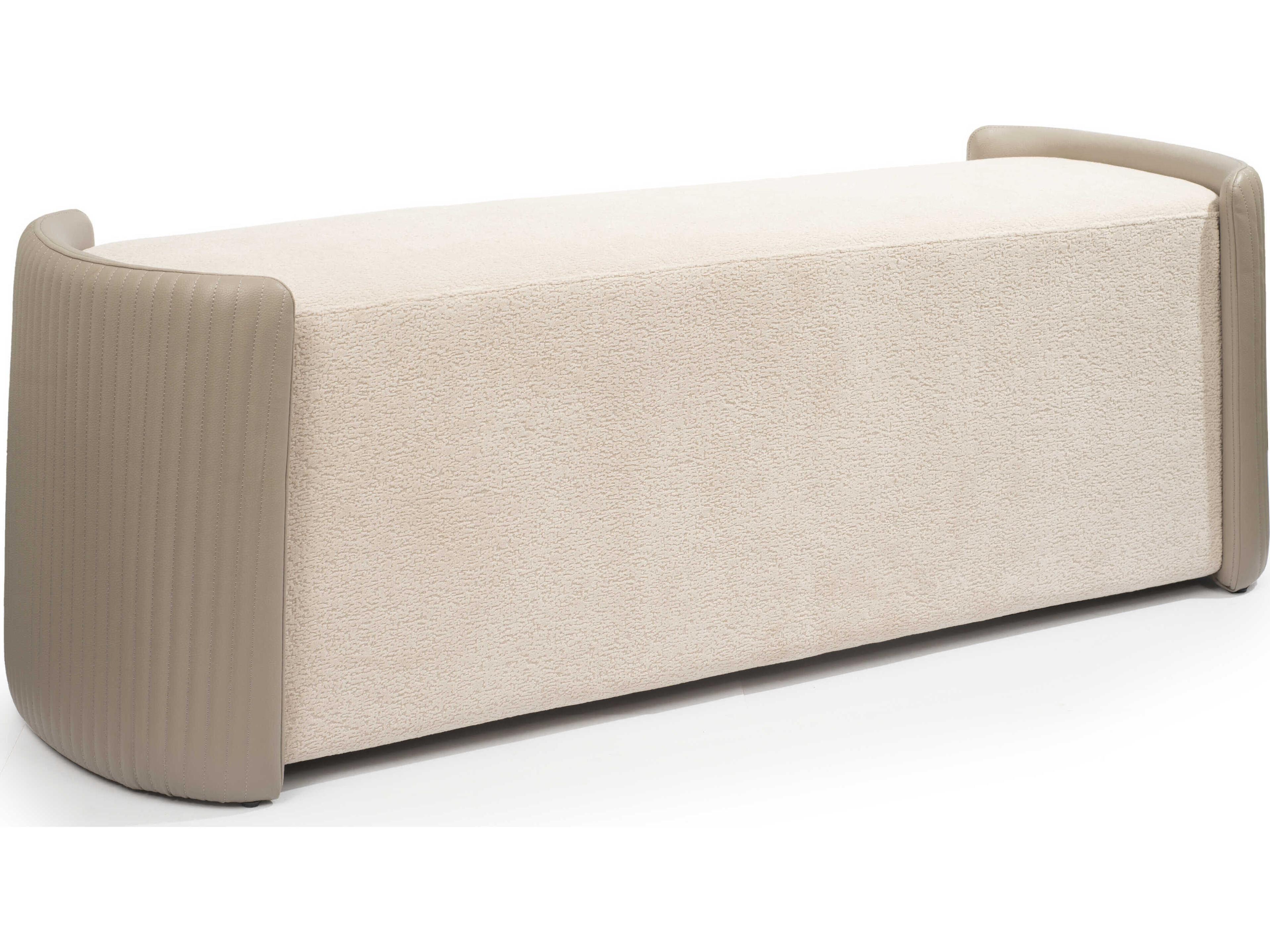 Whiteline Modern Living Hug Taupe Beige Upholstered Accent Bench