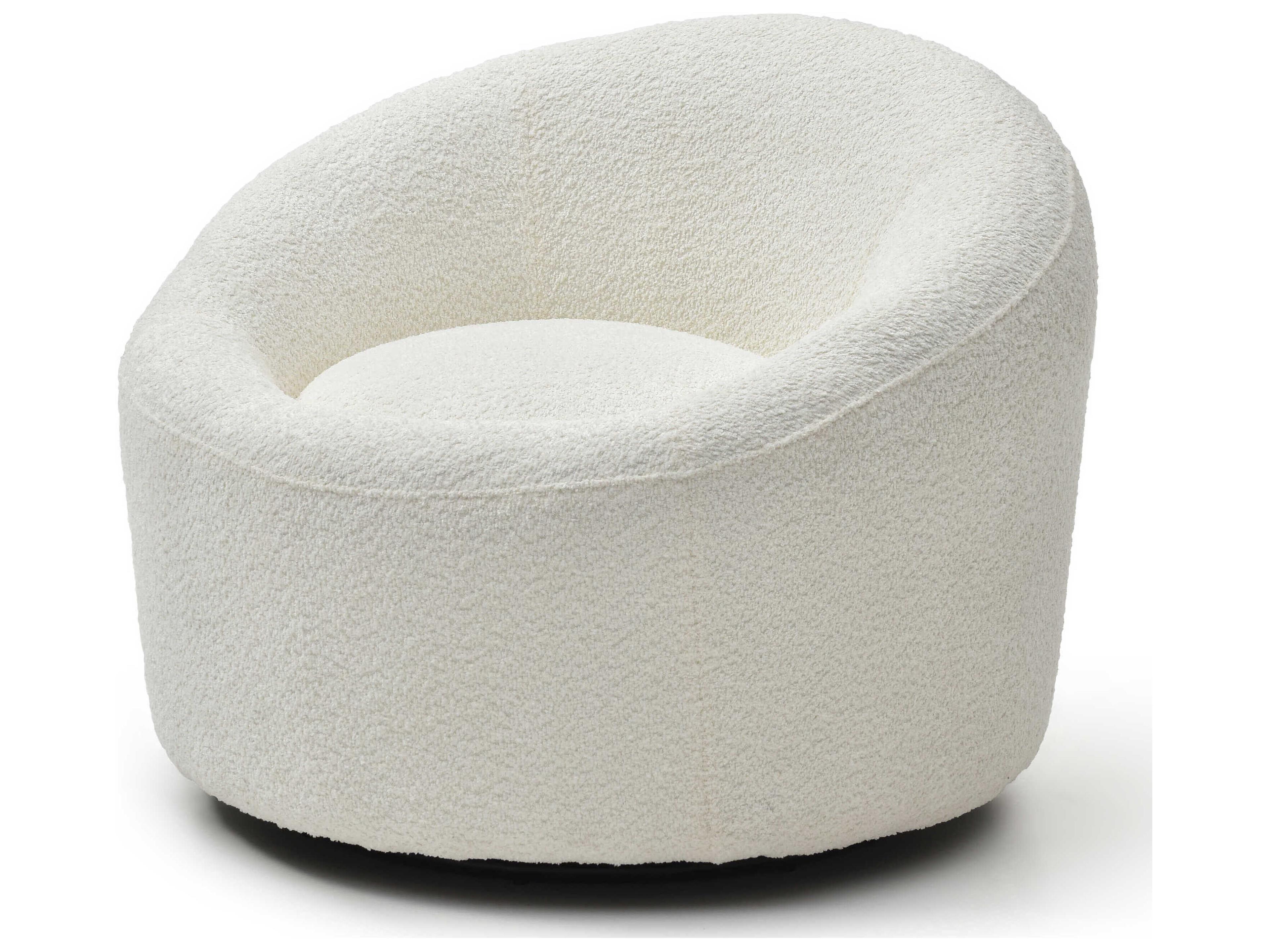 Whiteline Modern Living Perla Swivel White Accent Chair