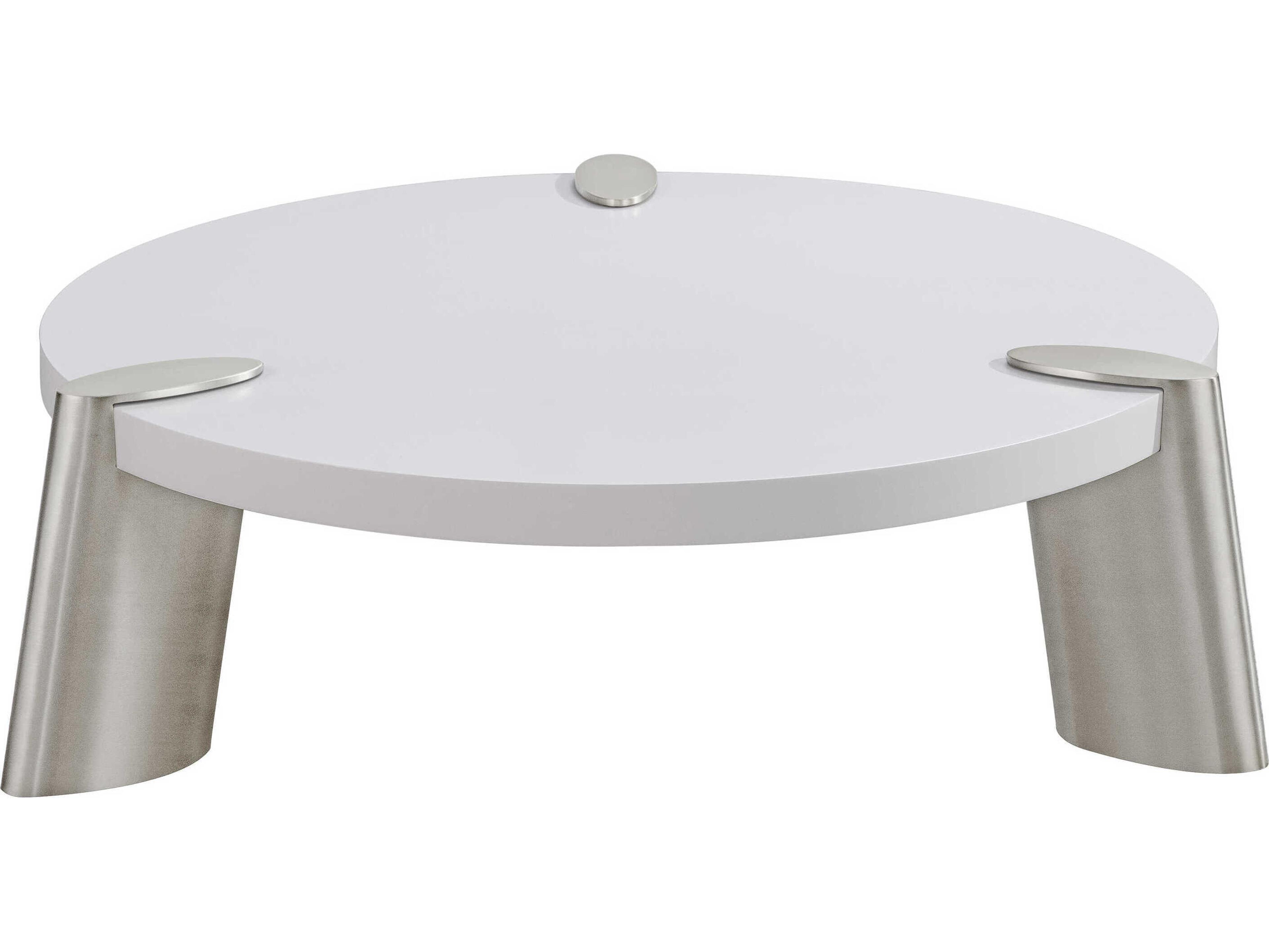 Whiteline Modern Living Mimeo Round Wood White Coffee Table