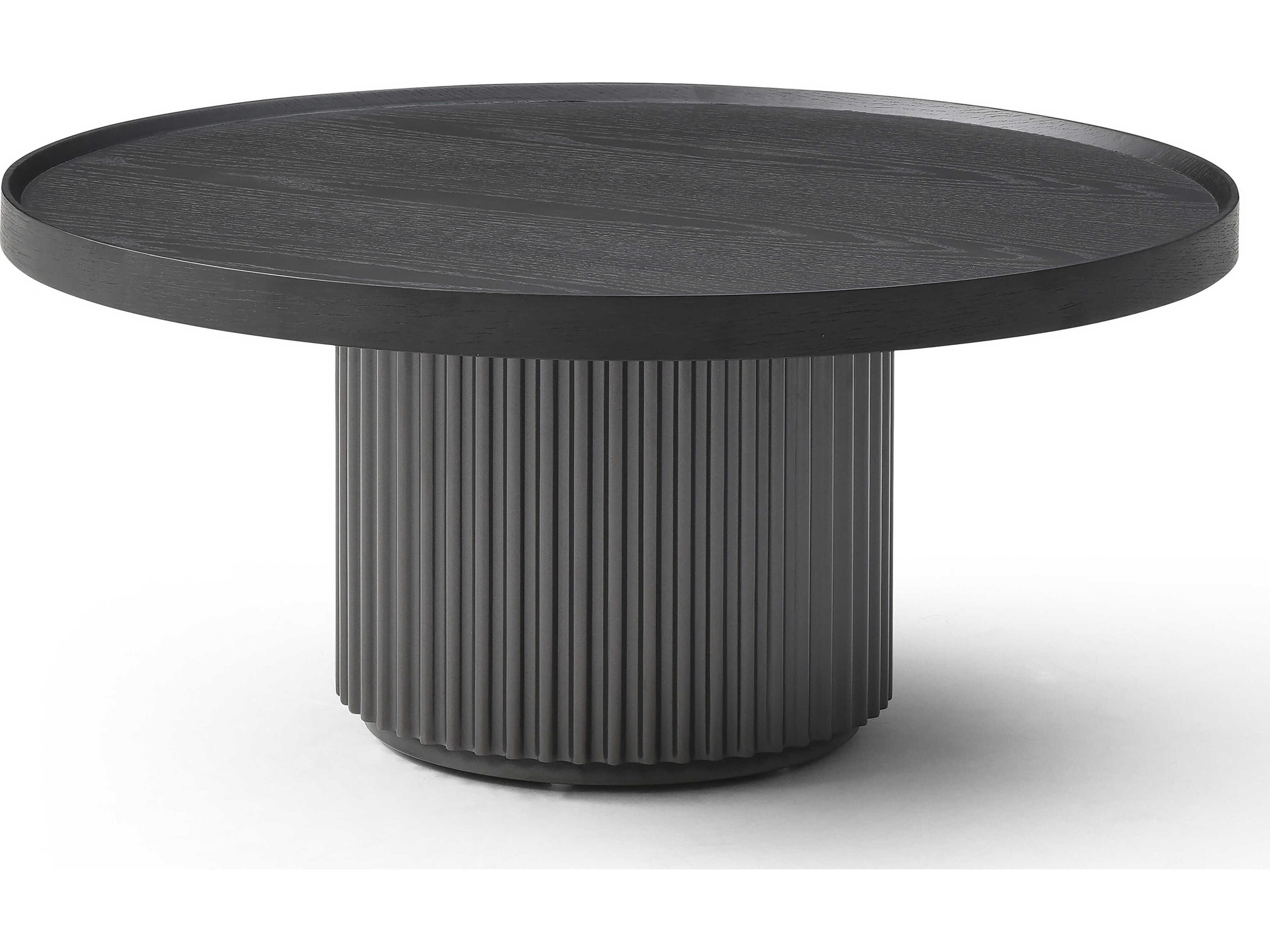Whiteline Modern Living Heidi Round Wood Dark Grey Coffee Table